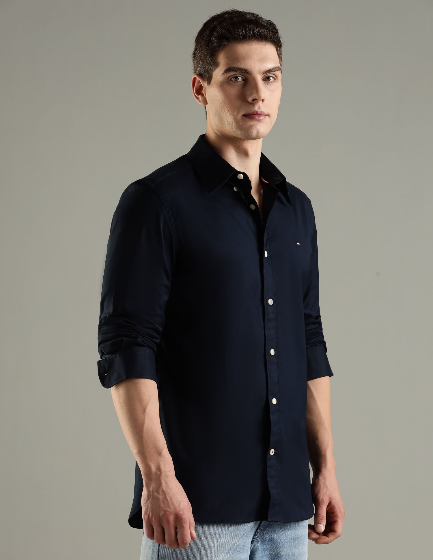Tommy Hilfiger Solid Regular Fit Cotton Shirt