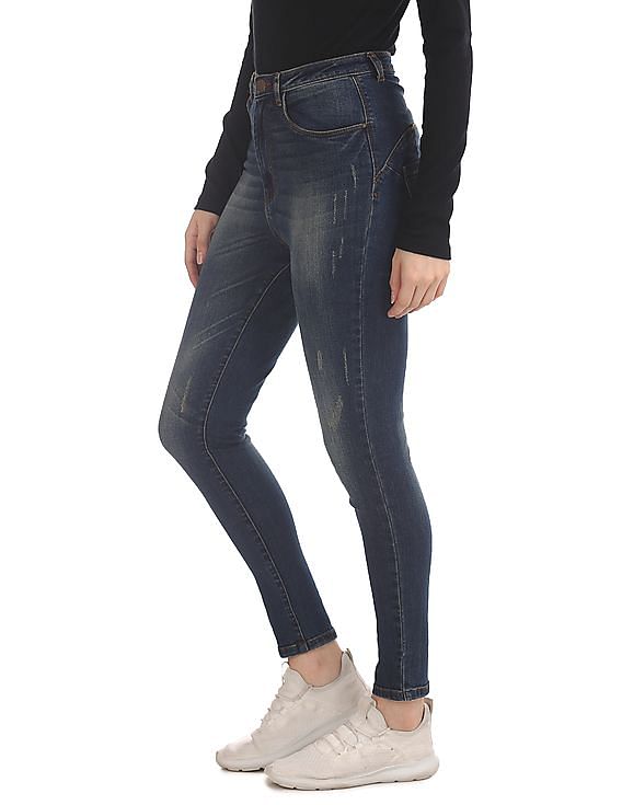 Flying Machine Women Twiggy Super Skinny Fit Whiskered Jeans