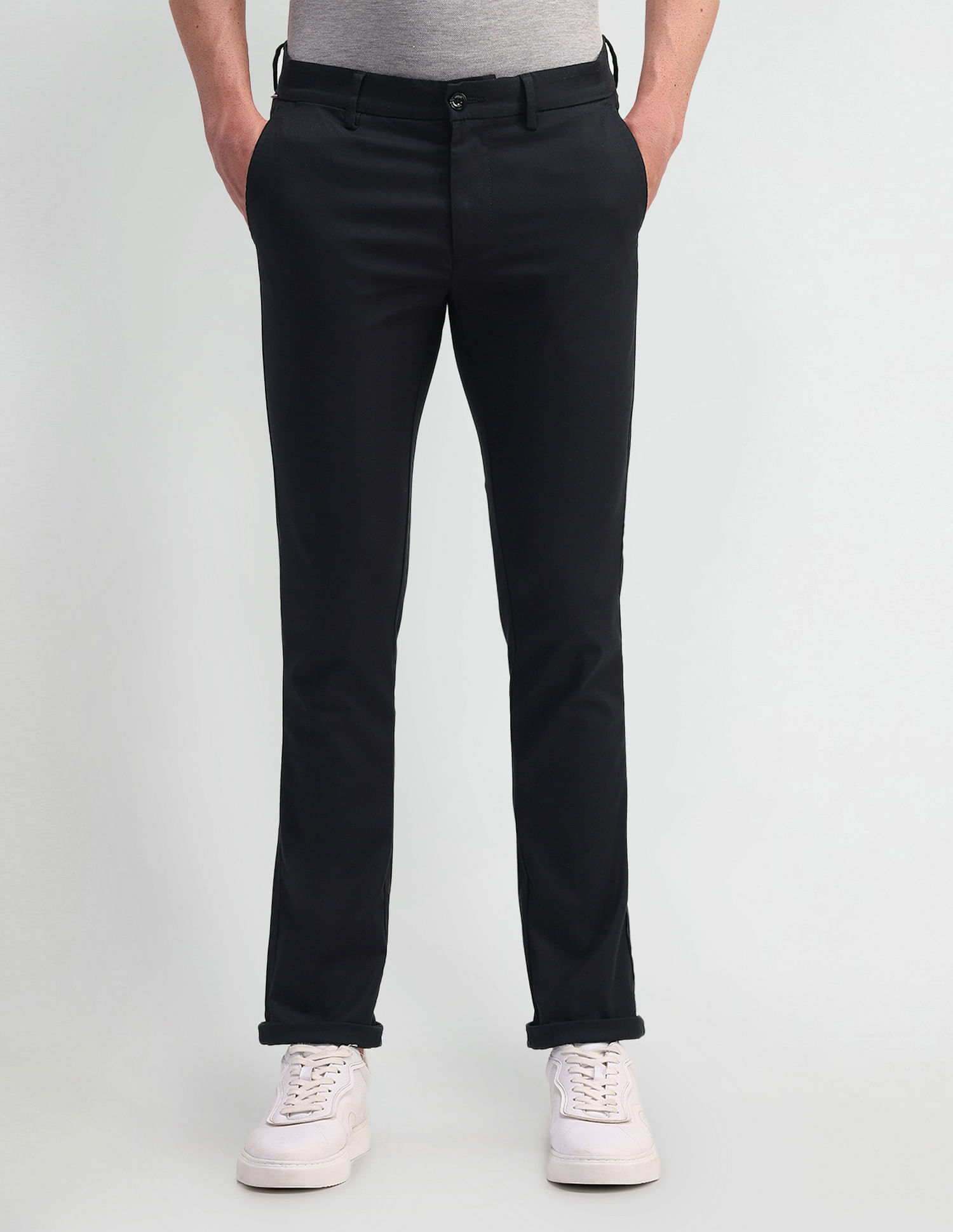 Arrow Sports Slim Fit Solid Trousers