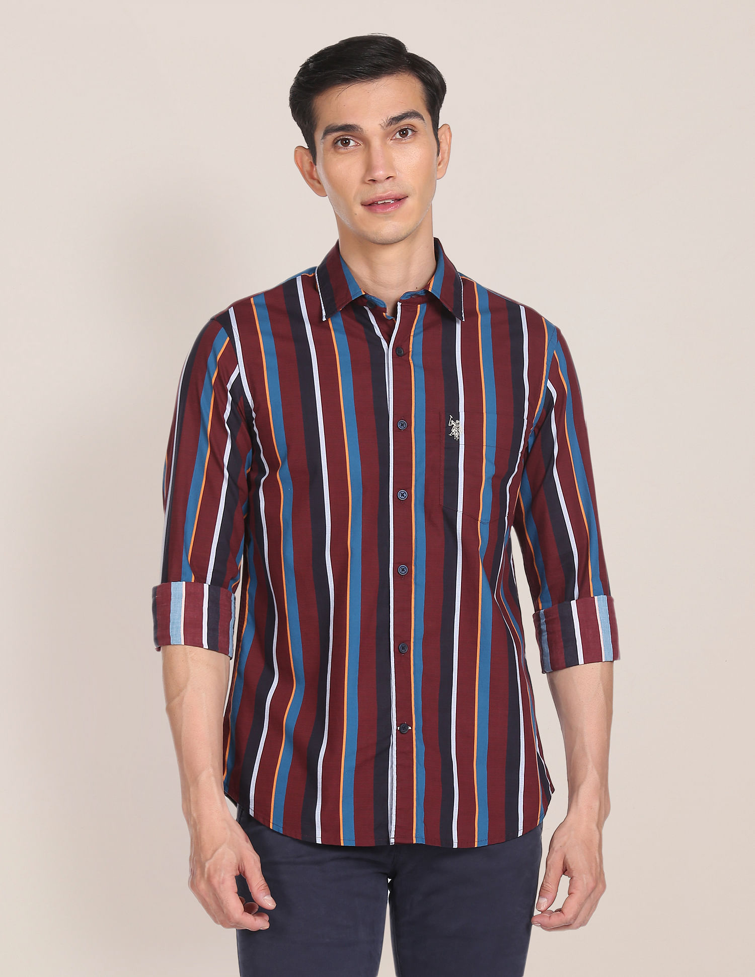 U.S. Polo Assn. Pure Cotton Striped Casual Shirt