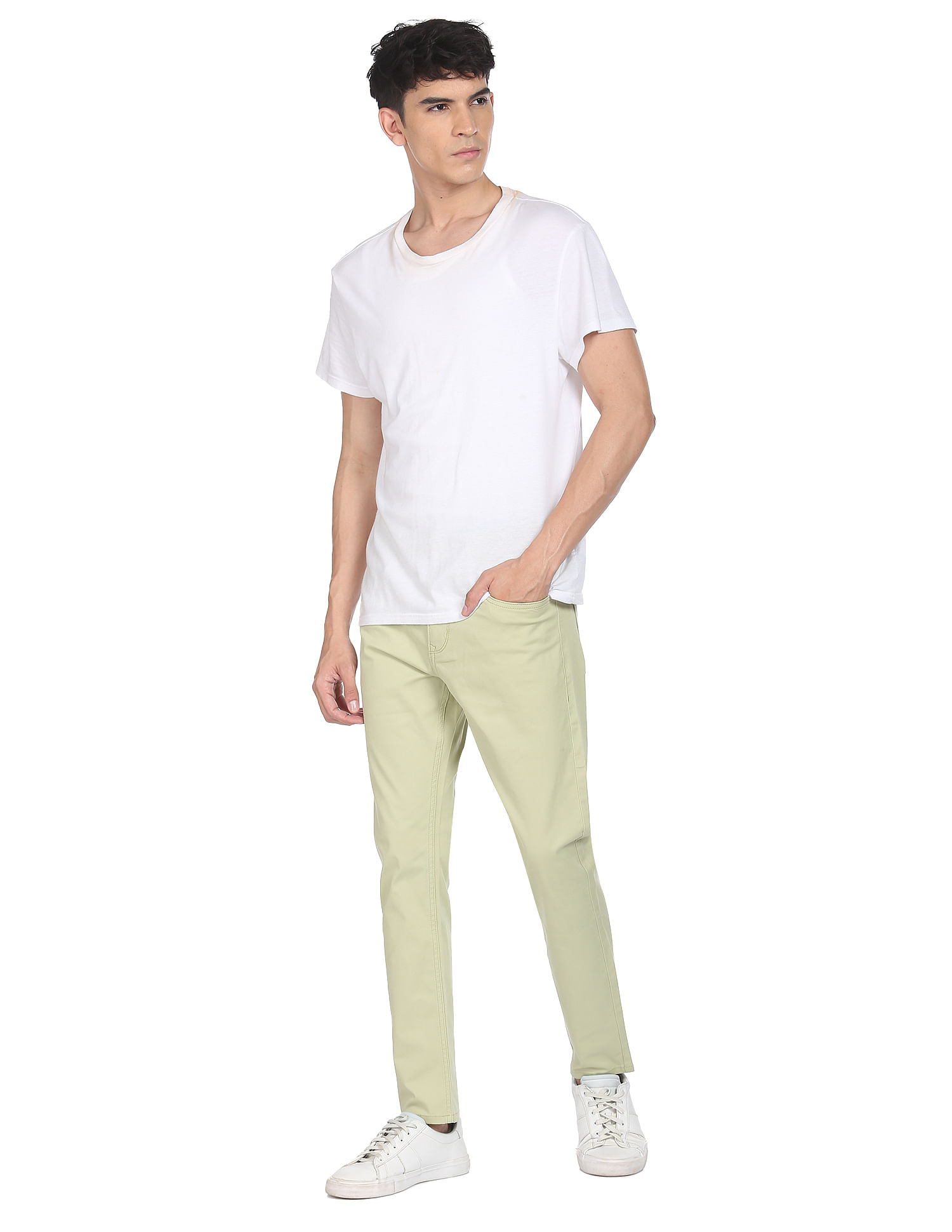 Flying Machine Mid Rise Twill Trousers