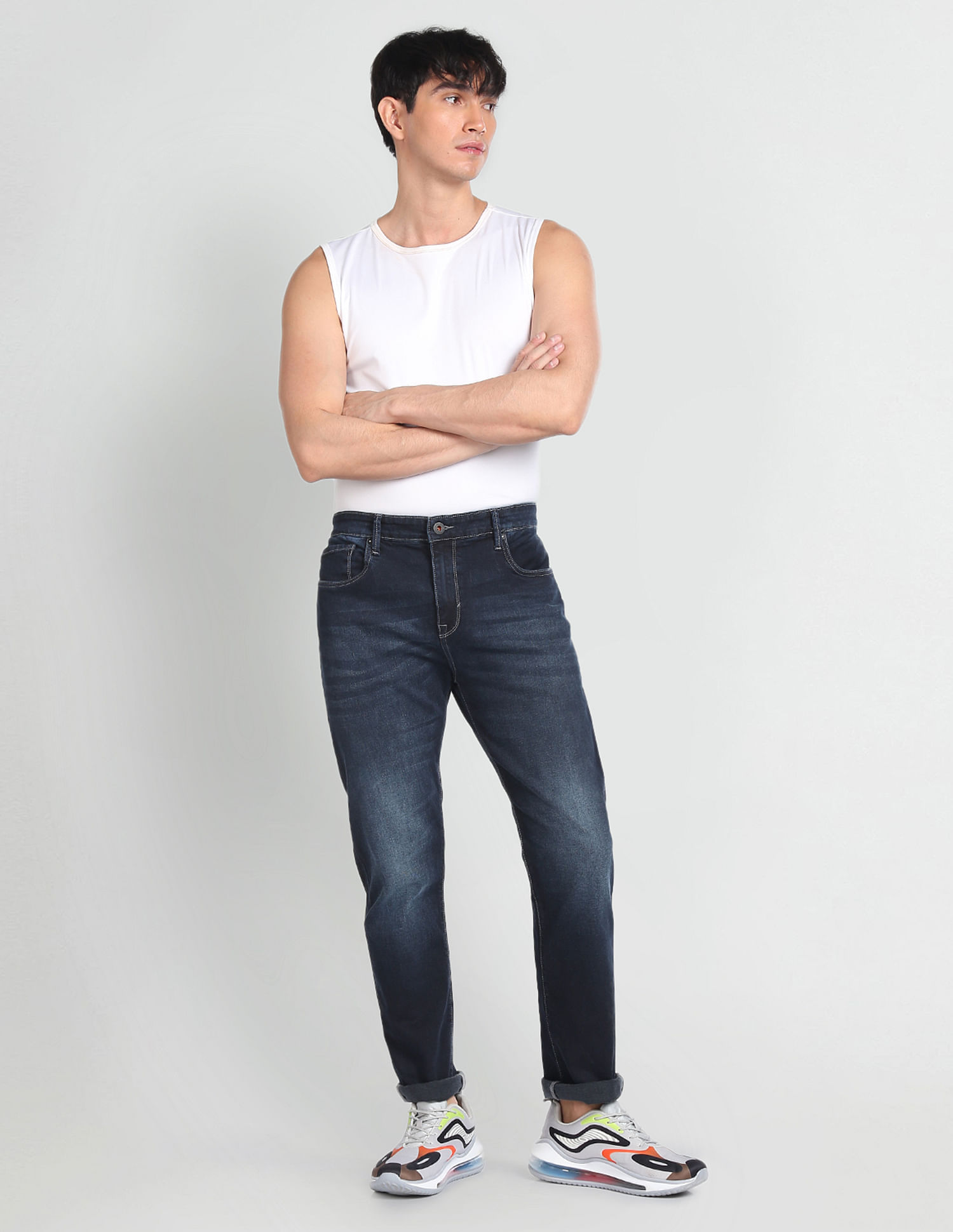 Flying Machine F-Jango Relaxed Straight Fit Mid Rise Jeans