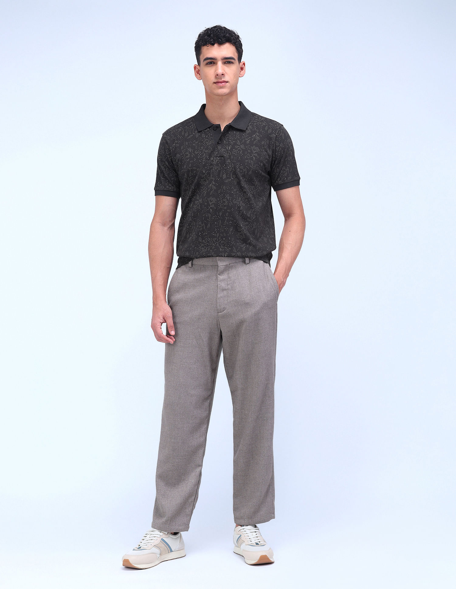 Flying Machine Cotton All-over Print Polo Shirt