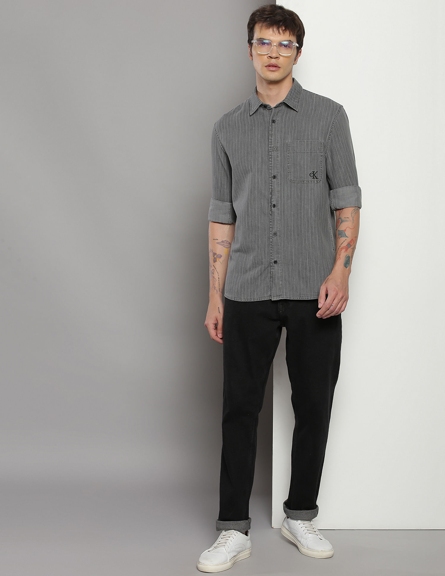 Calvin Klein Slim Fit Vertical Stripe Shirt