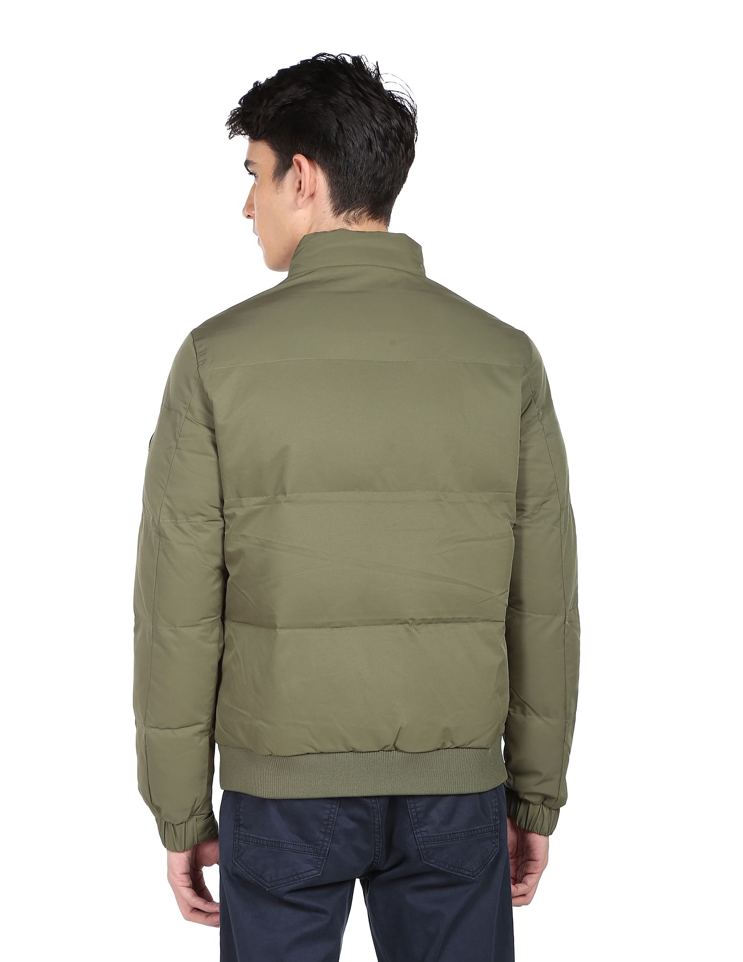 Flying Machine High Neck Appliqued Quilted Jacket