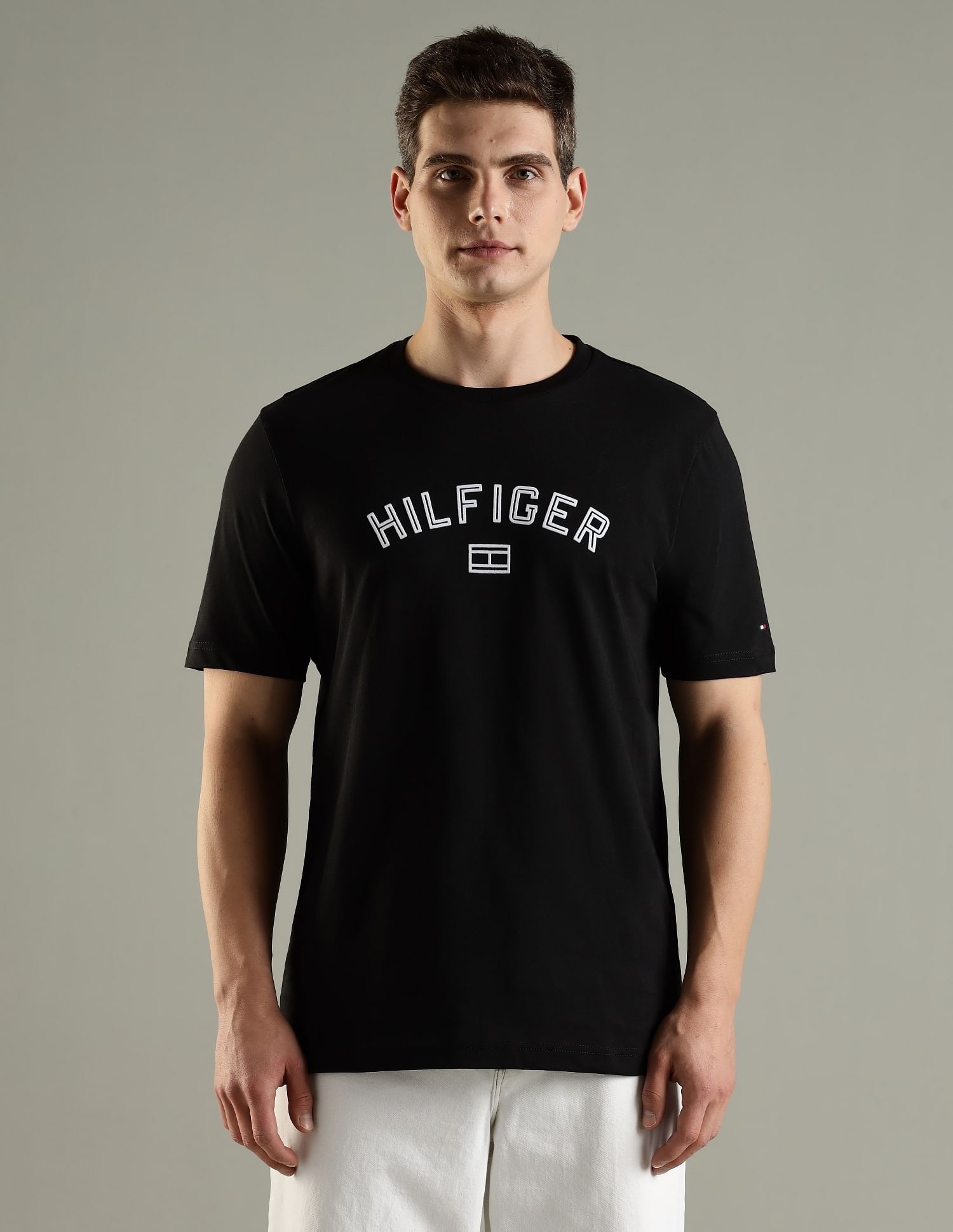 Tommy Hilfiger Embroidered Logo Regular Fit Cotton T-Shirt