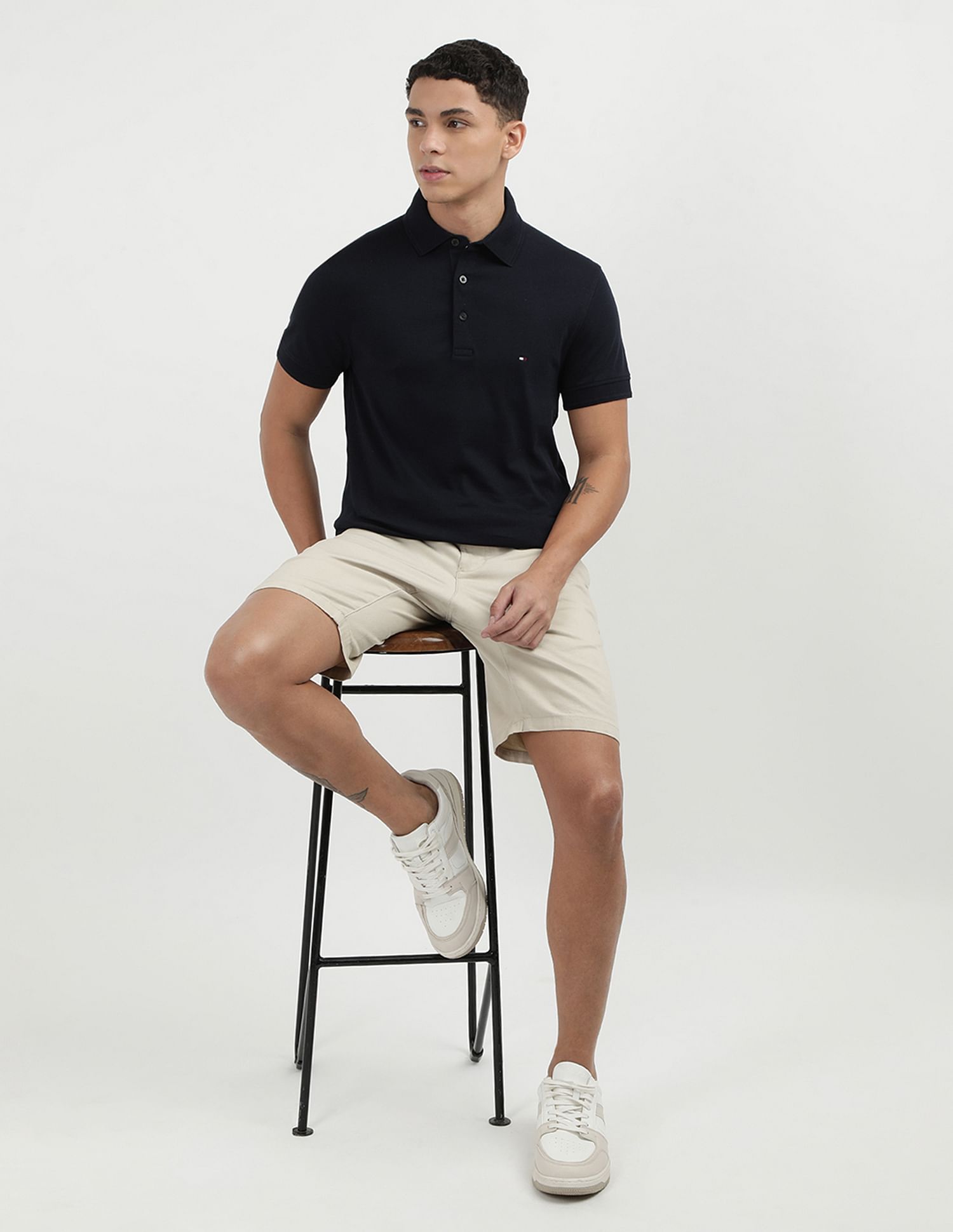 Tommy Hilfiger Solid Logo Slim Fit Polo Shirt