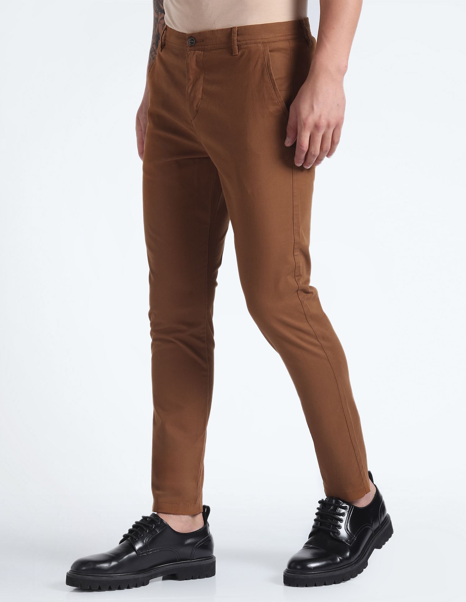 Flying Machine Slash Slim Tapered Fit Solid Trousers