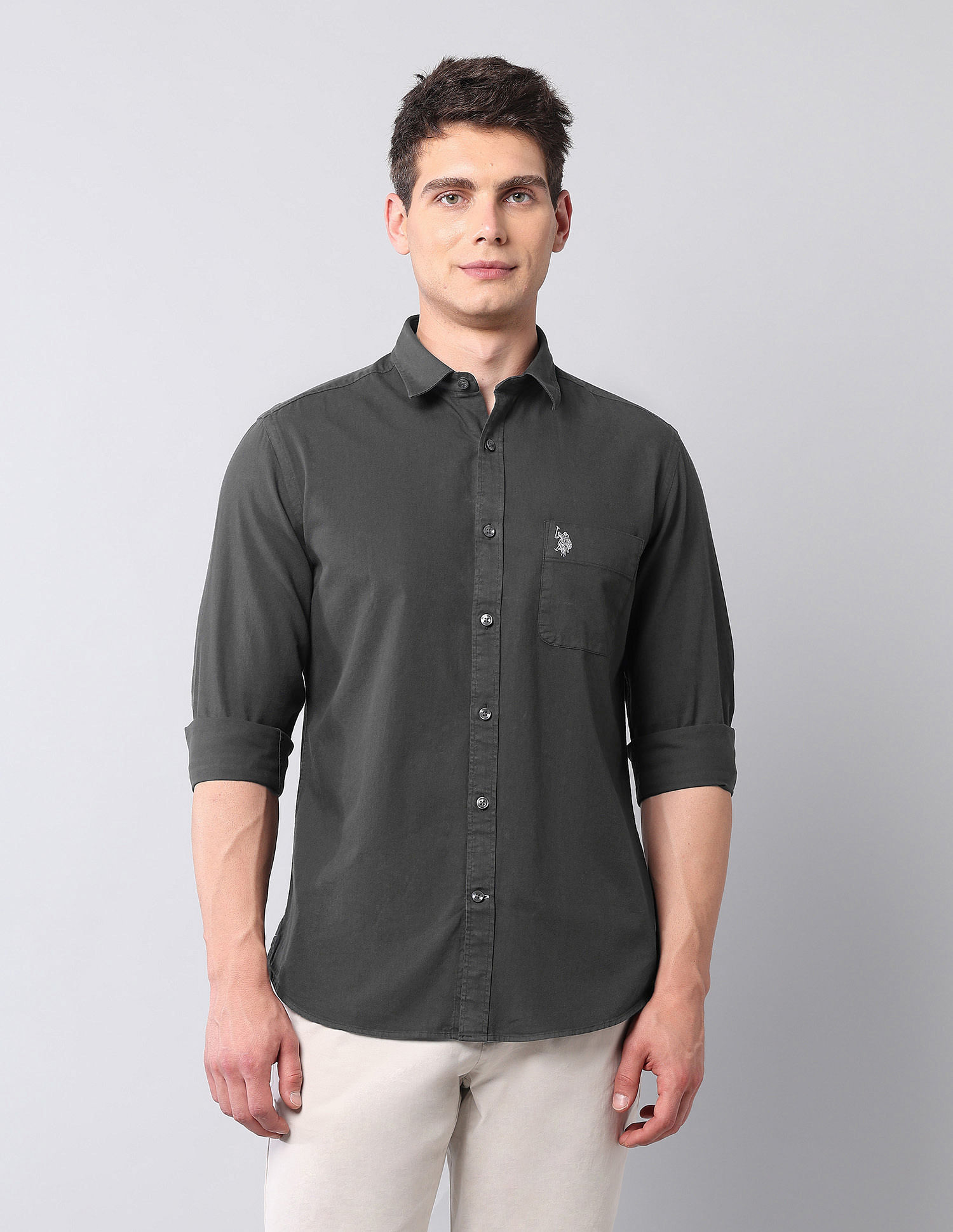 U.S. Polo Assn. Denim Co. Slim Fit Pure Cotton Twill Shirt