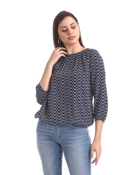 U.S. Polo Assn. Women Round neck Printed Top