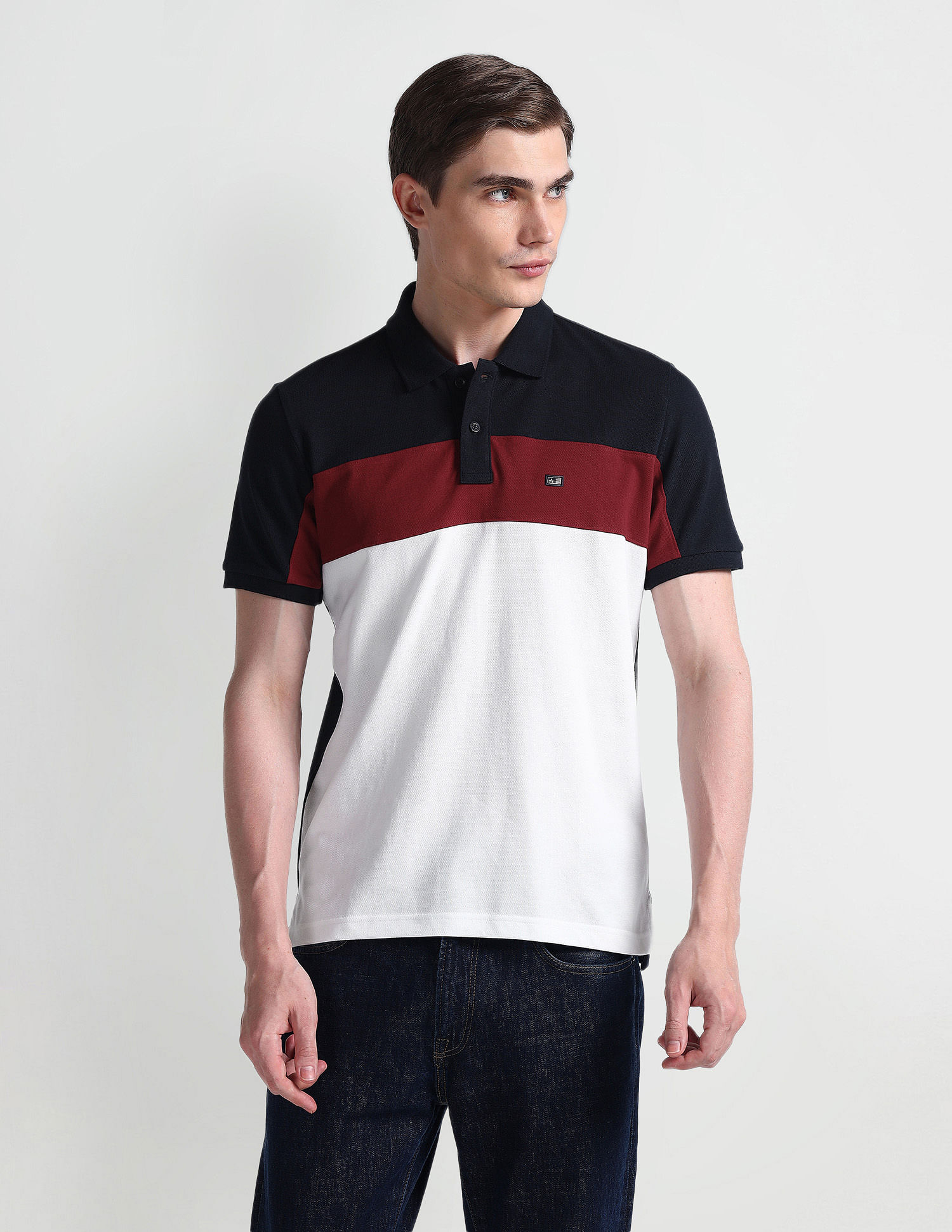 Arrow Sports Colour Block Regular Polo Shirt