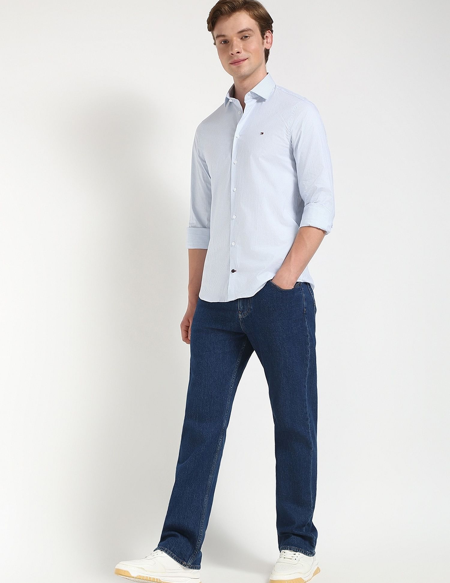Tommy Hilfiger Checks Slim-Fit Poplin Woven Shirt