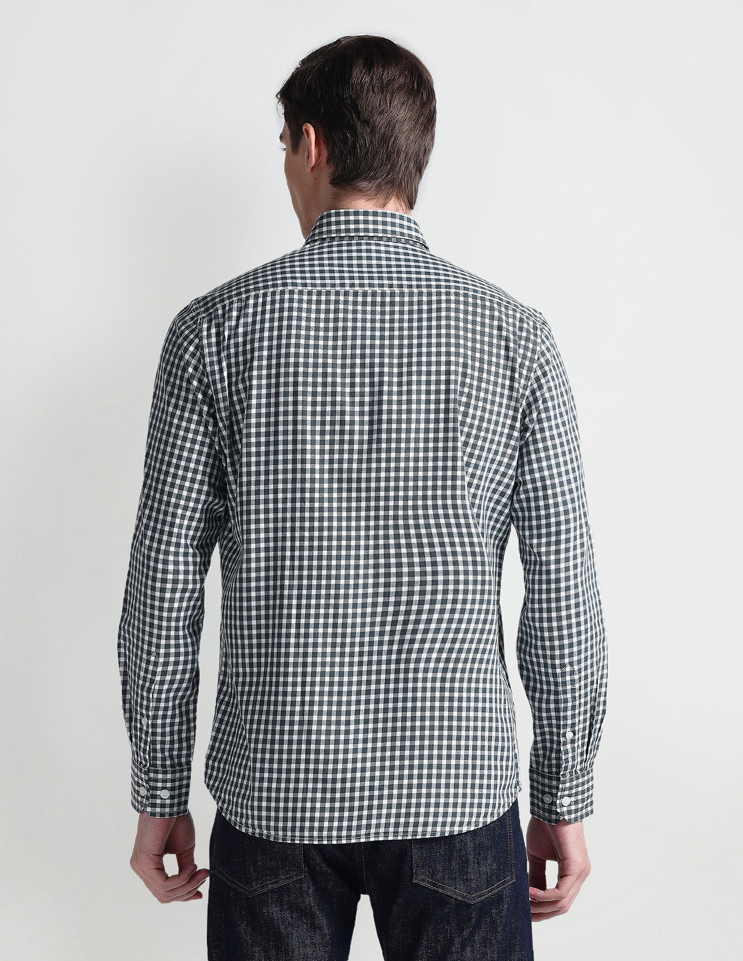 Arrow Sport Gingham Check Cotton Shirt