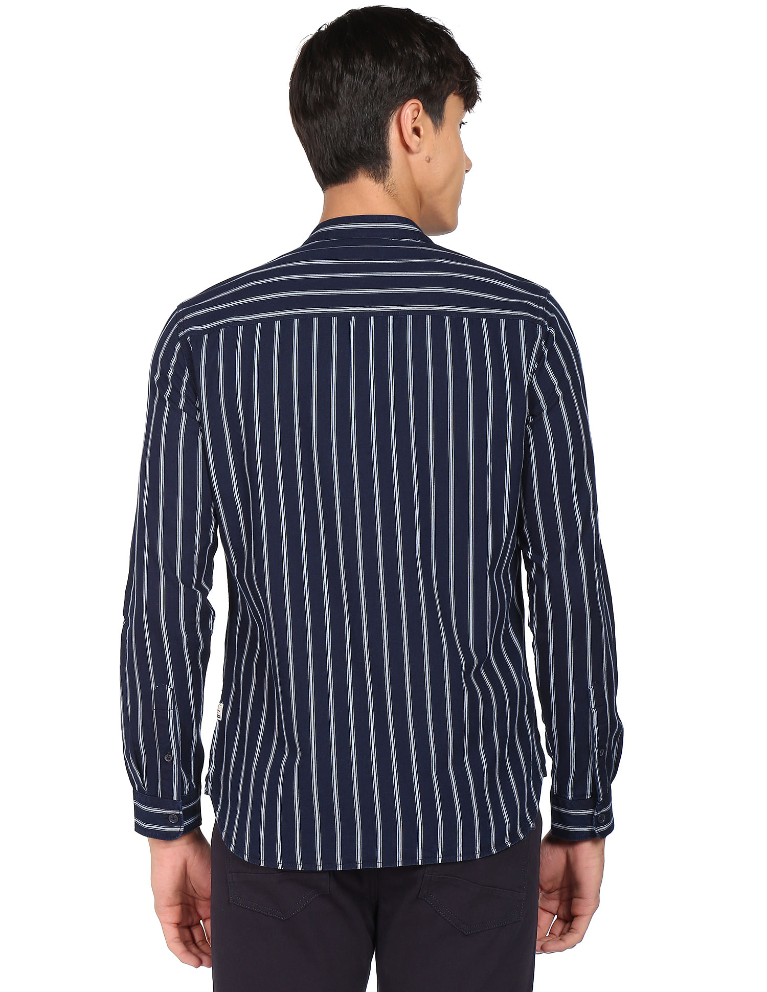 Flying Machine Vertical Stripe Cotton Twill Shirt