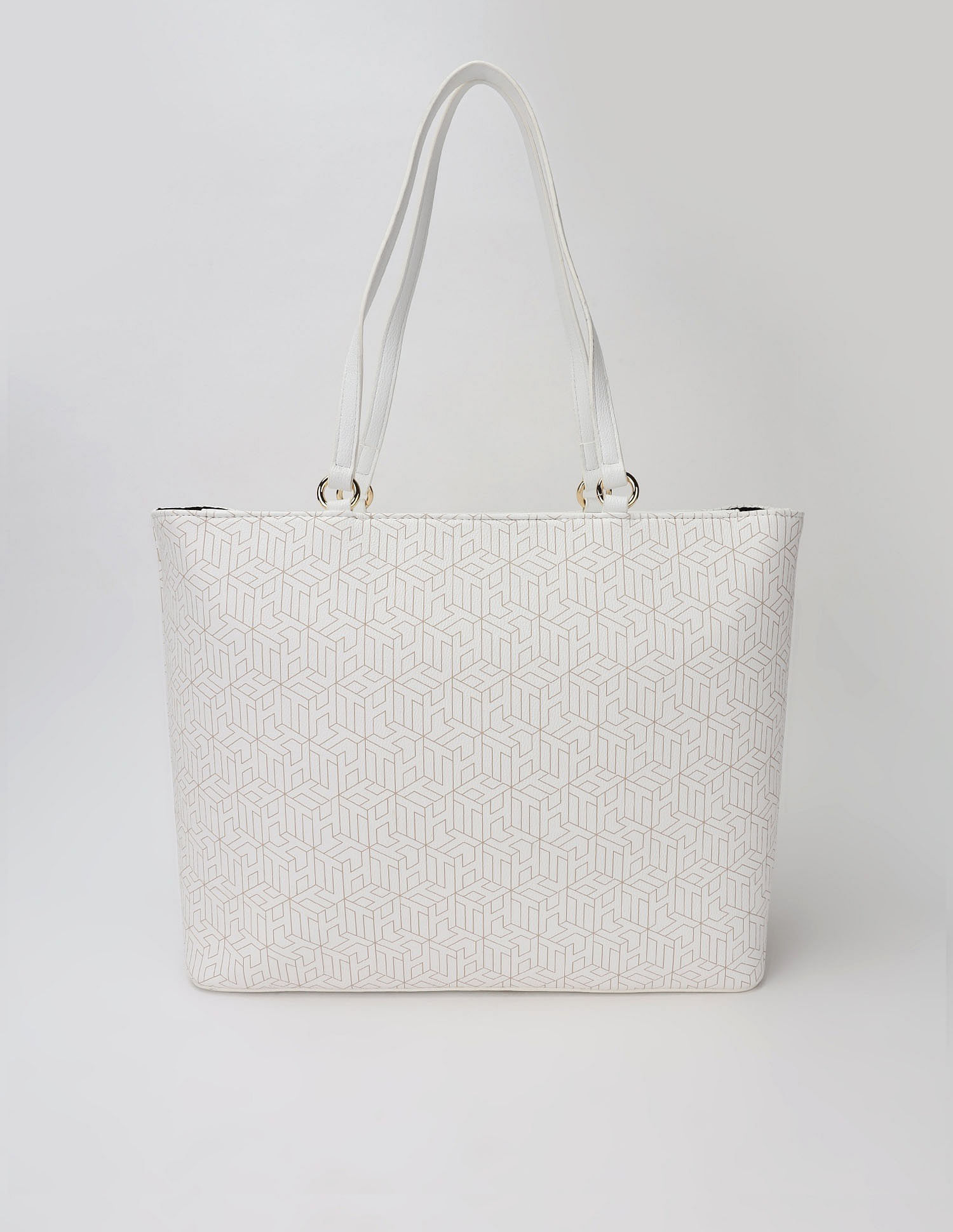 Tommy Hilfiger Logo Beige Pu Tote Bag