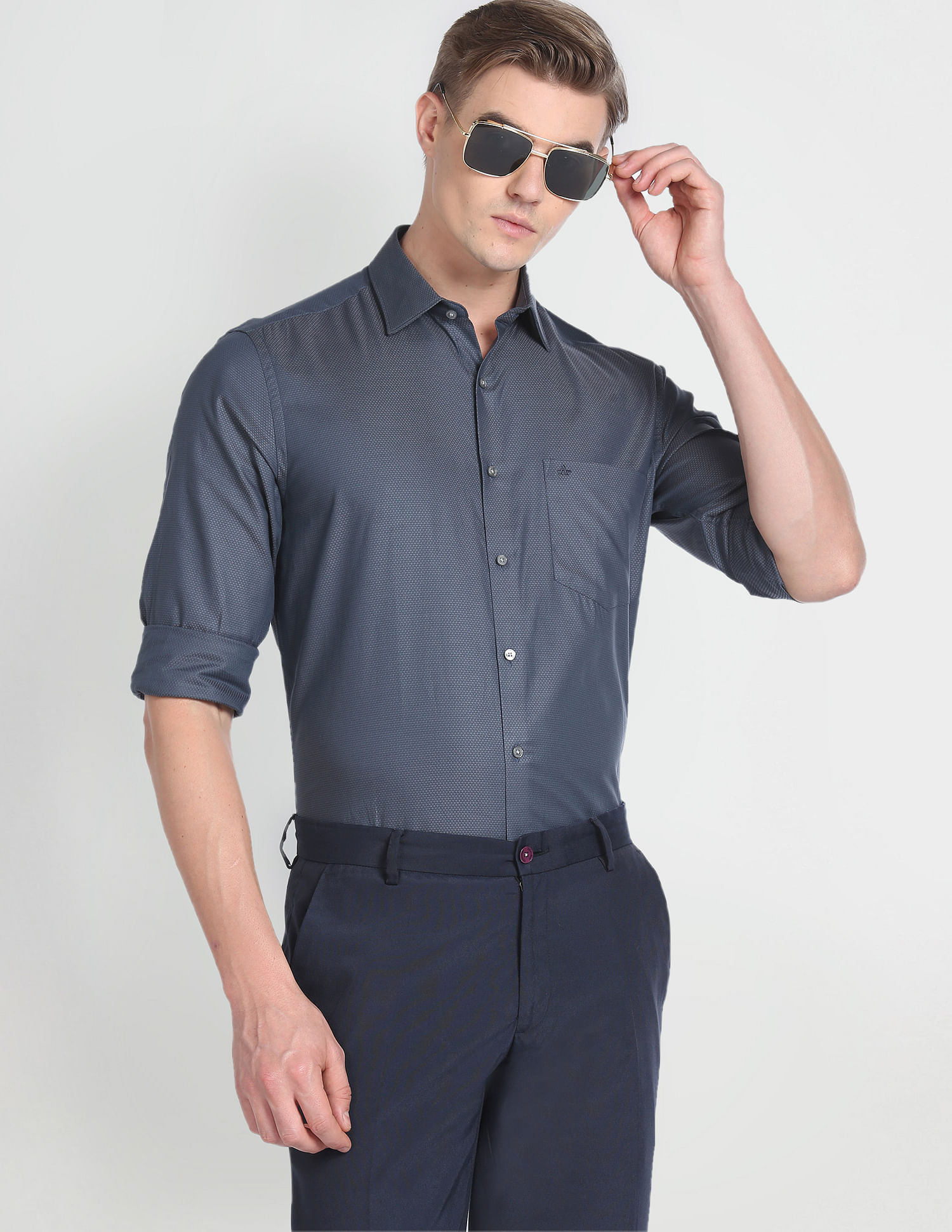 Arrow Geometric Patterned Formal Shirt