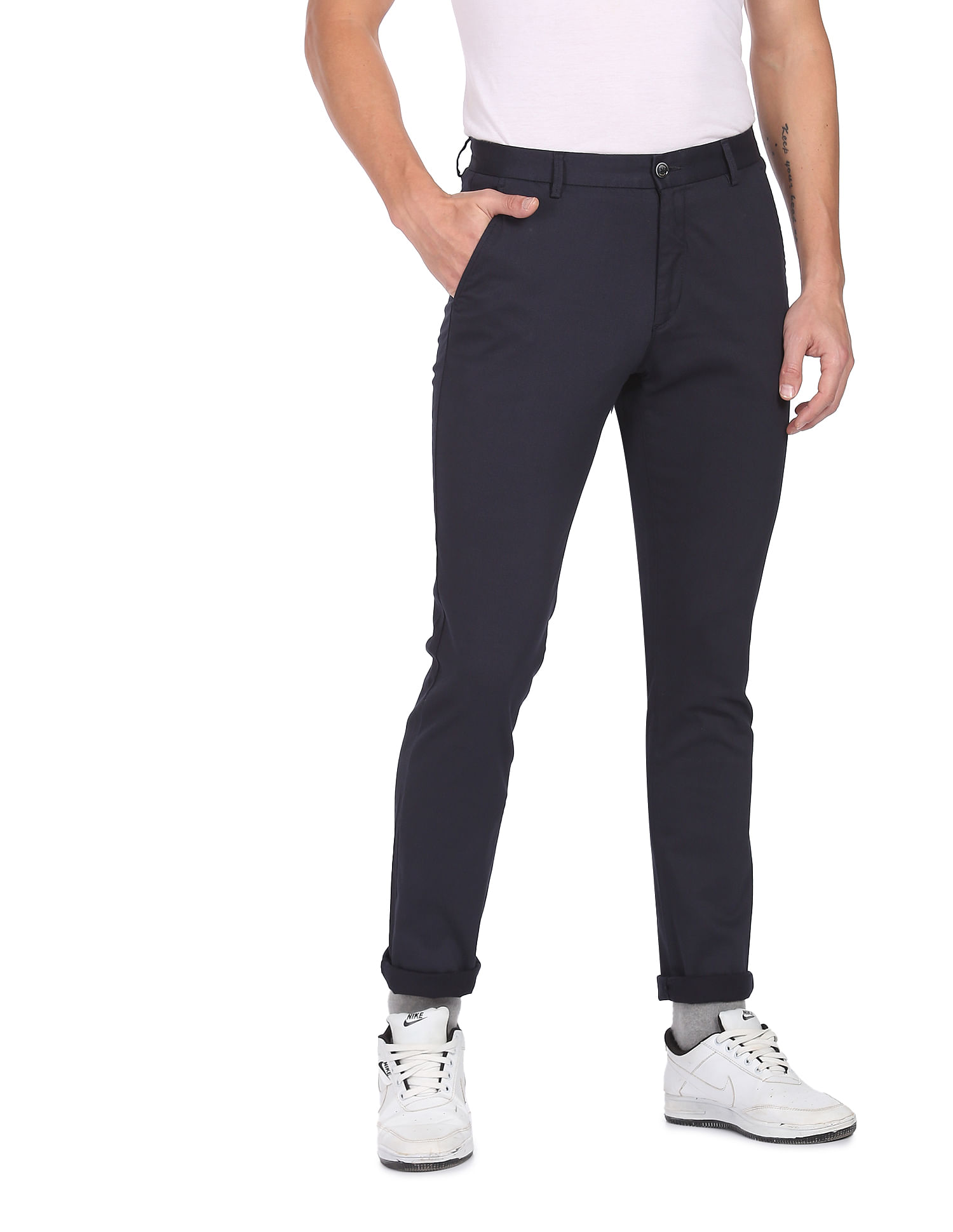 Printed Fake Denim Pants Women Elegant Pocket Design Slim Skinny  Foxy  Brands