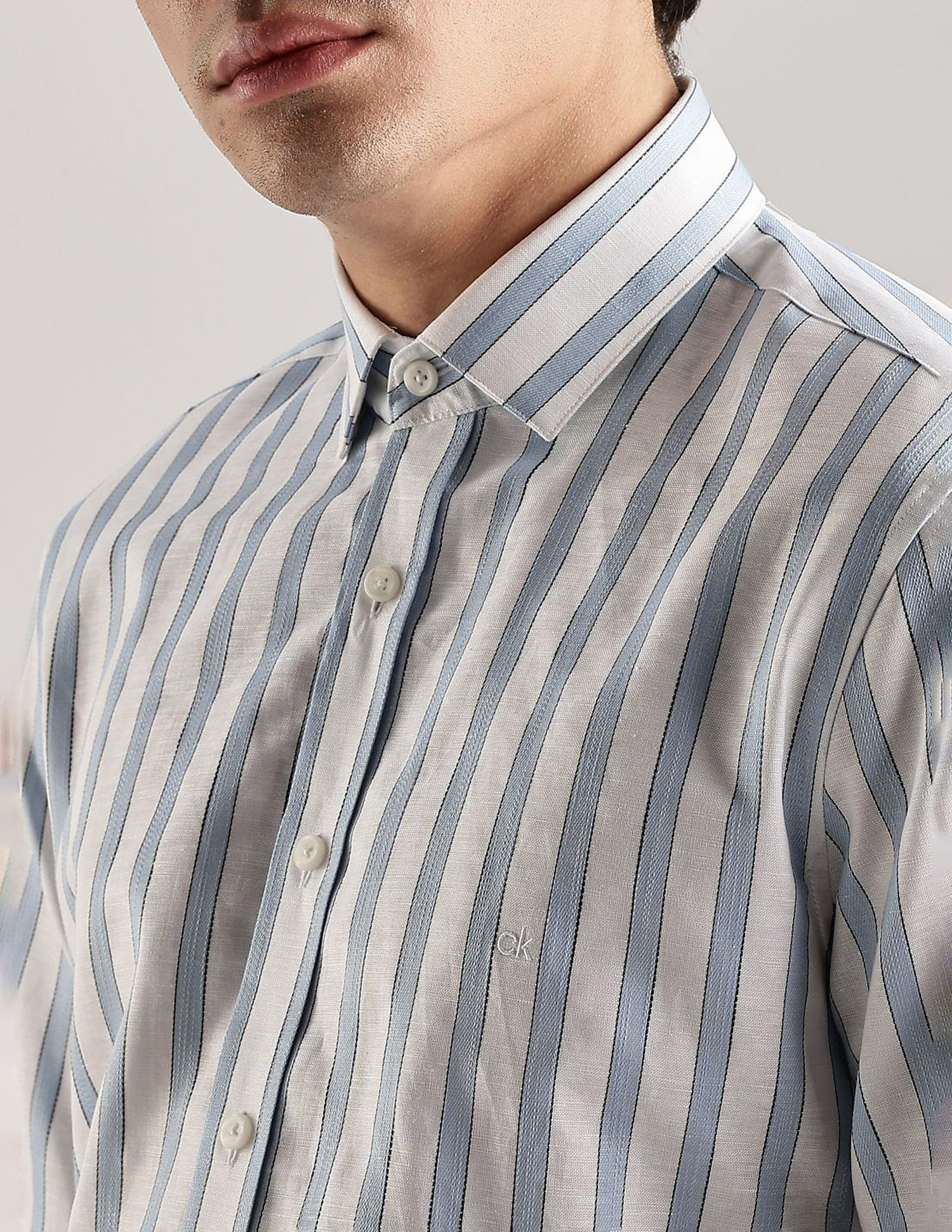 Calvin Klein Jeans Vertical Stripes Regular Fit Woven Shirt