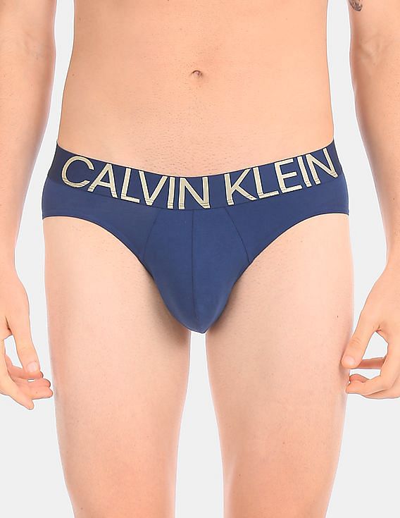 Buy Calvin Klein Underwear Men Blue Elasticized Waist Panelled Hip Briefs -  NNNOW.com