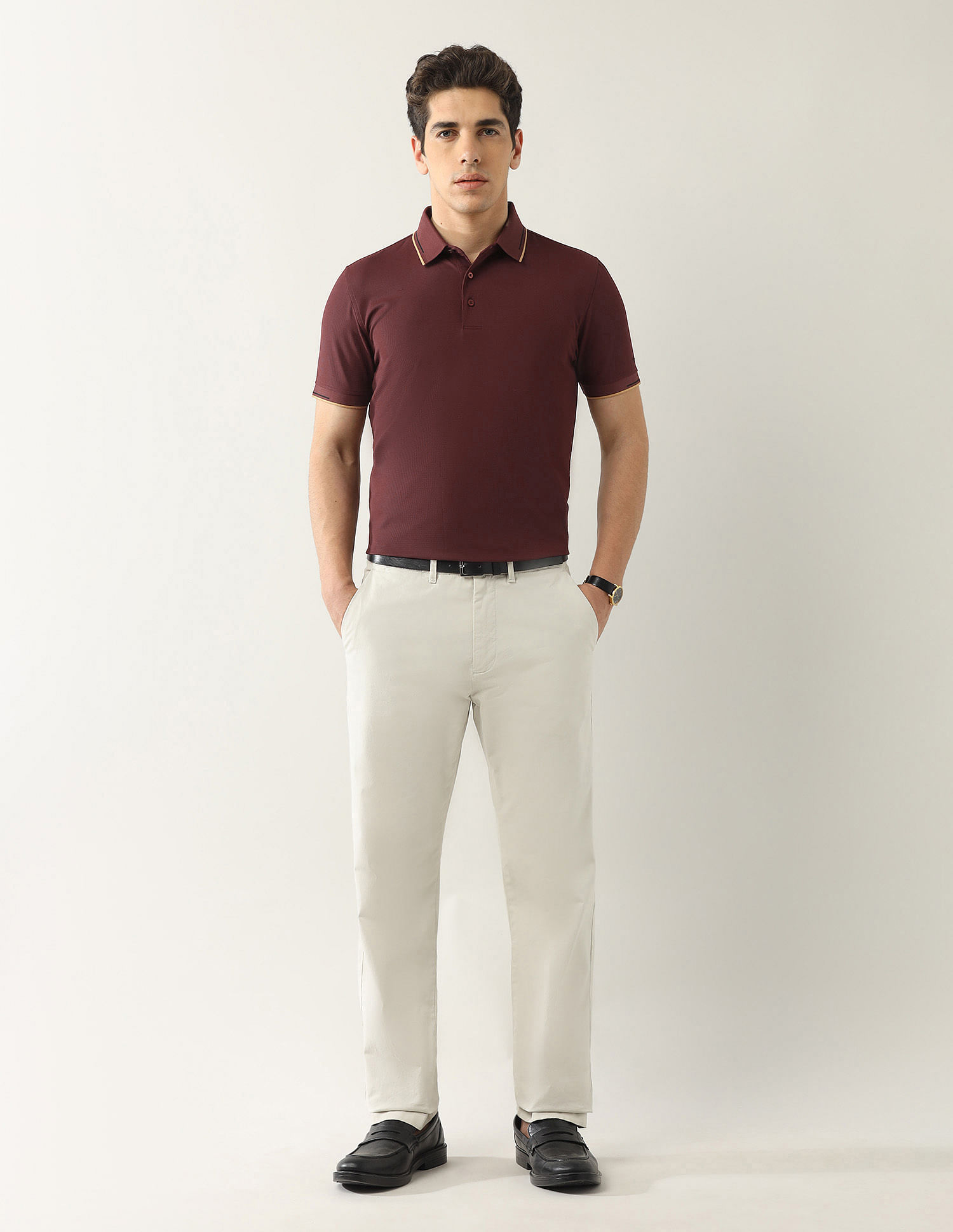 Arrow Textured Regular Fit Polo Shirt
