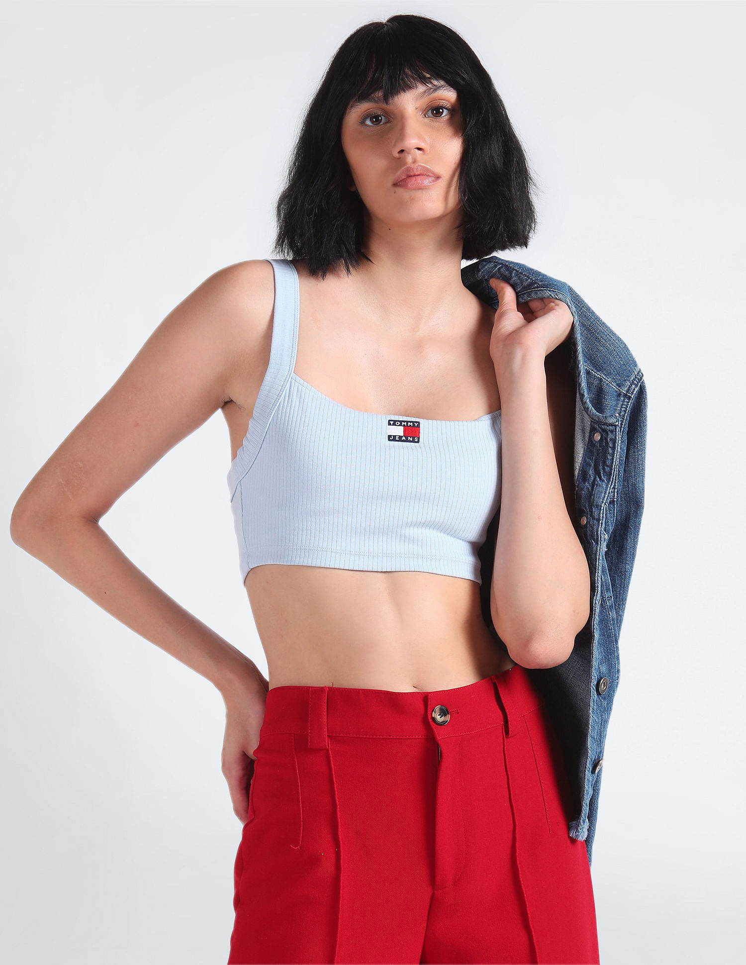 Buy Tommy Hilfiger Wide Ribbed Crop Top NNNOW