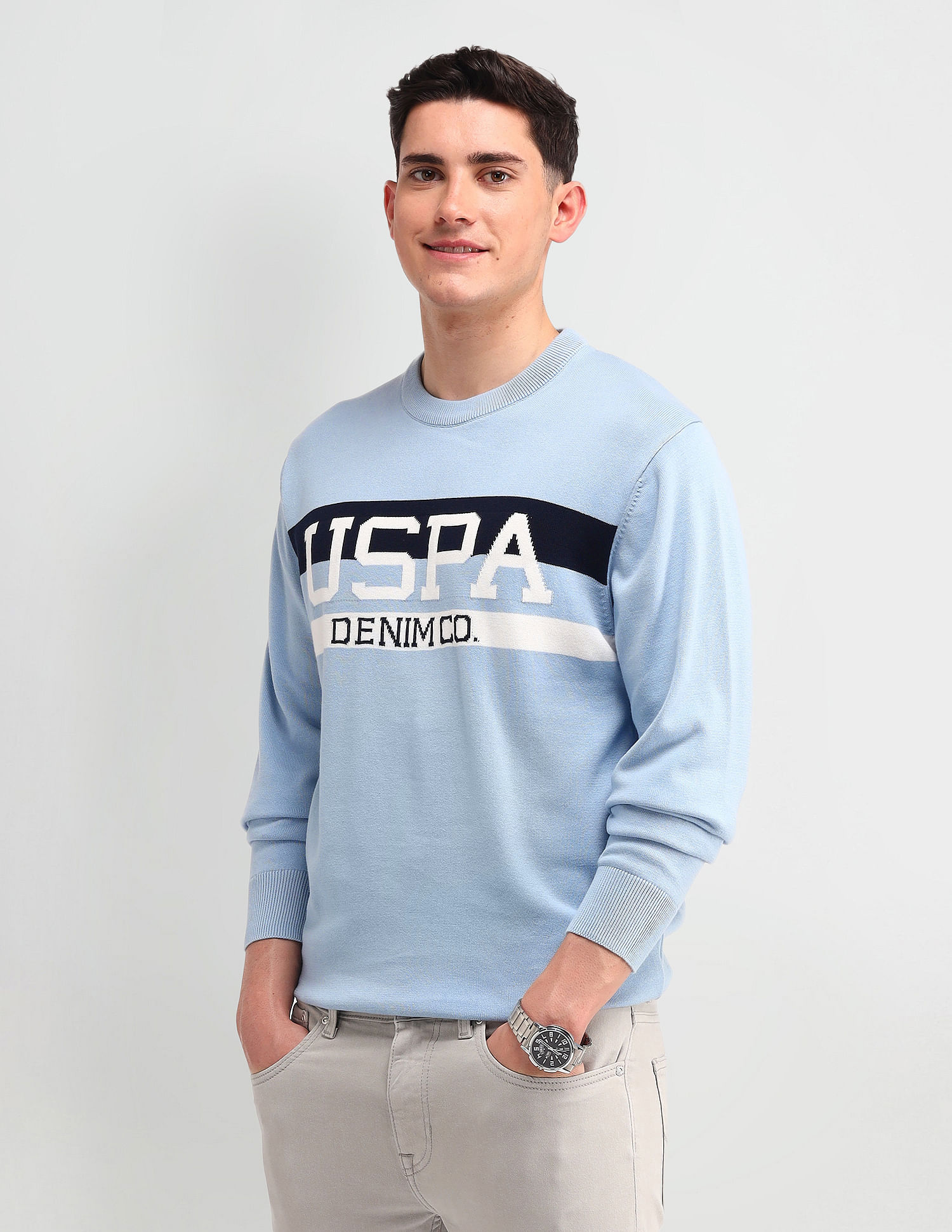 U.S. Polo Assn. Denim Co. Brand Printed Regular Fit Sweater