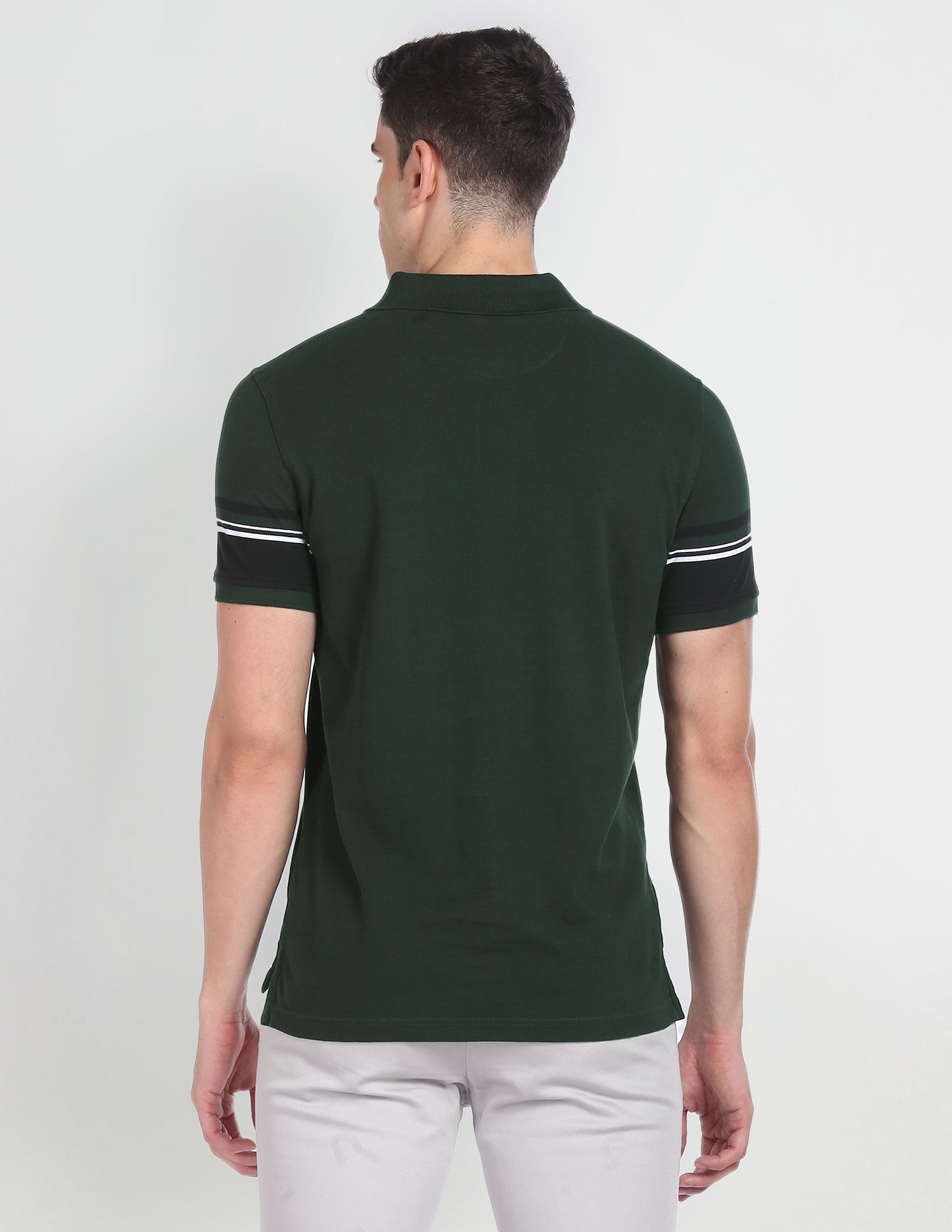 Arrow Sports Colour Block Cotton Polo Shirt
