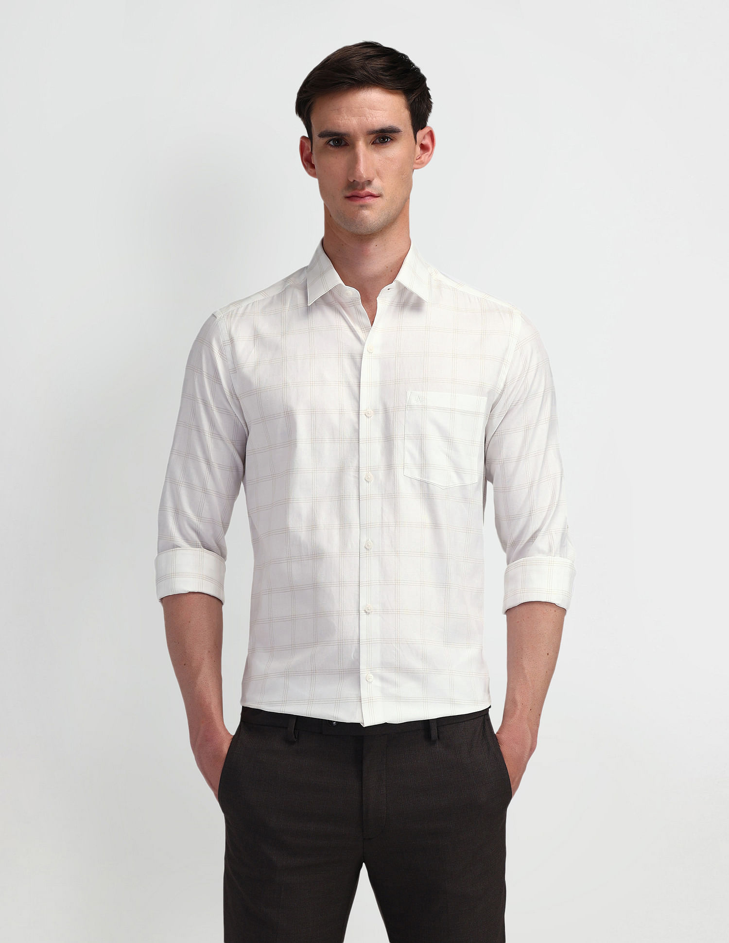 Arrow Manhattan Slim Fit Cotton Shirt