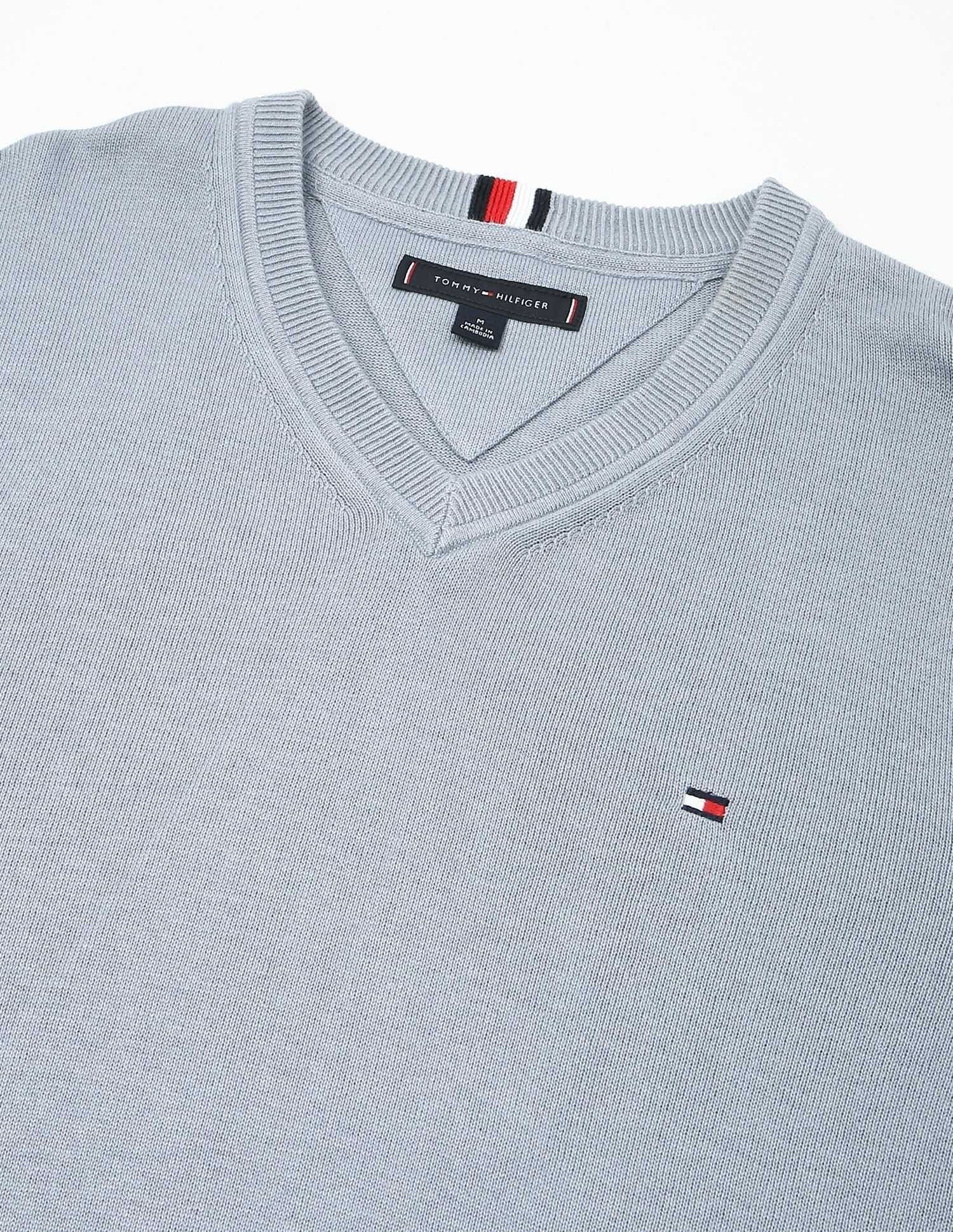 Tommy Hilfiger Solid Regular-Fit Cotton Sweater