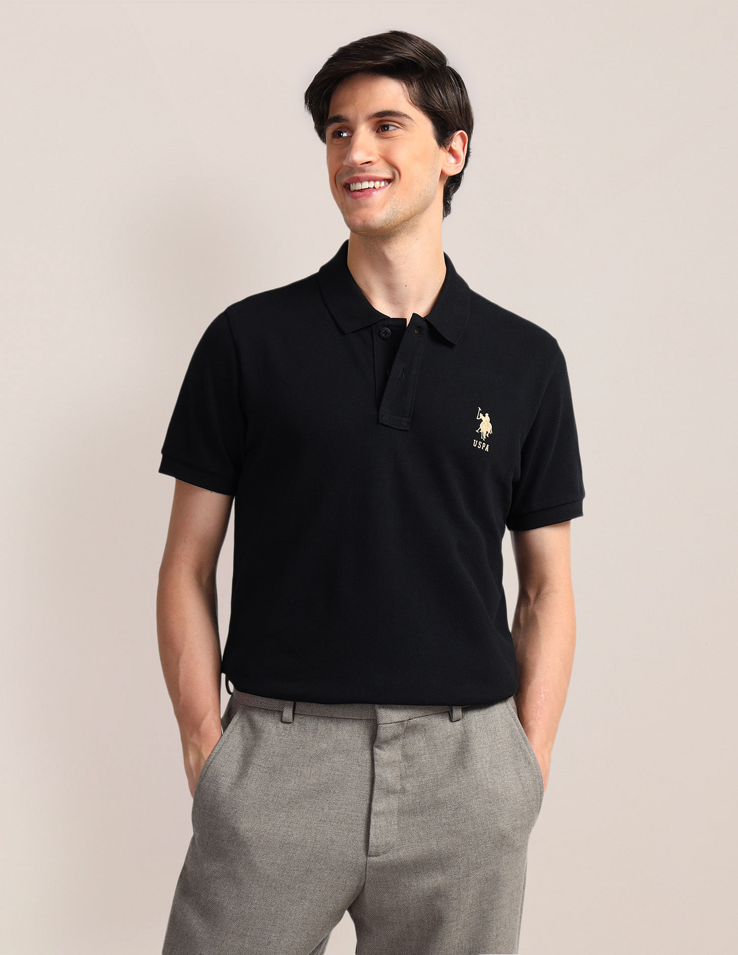 Buy U.S. Polo Assn. Contrast Logo Slim Polo Shirt NNNOW