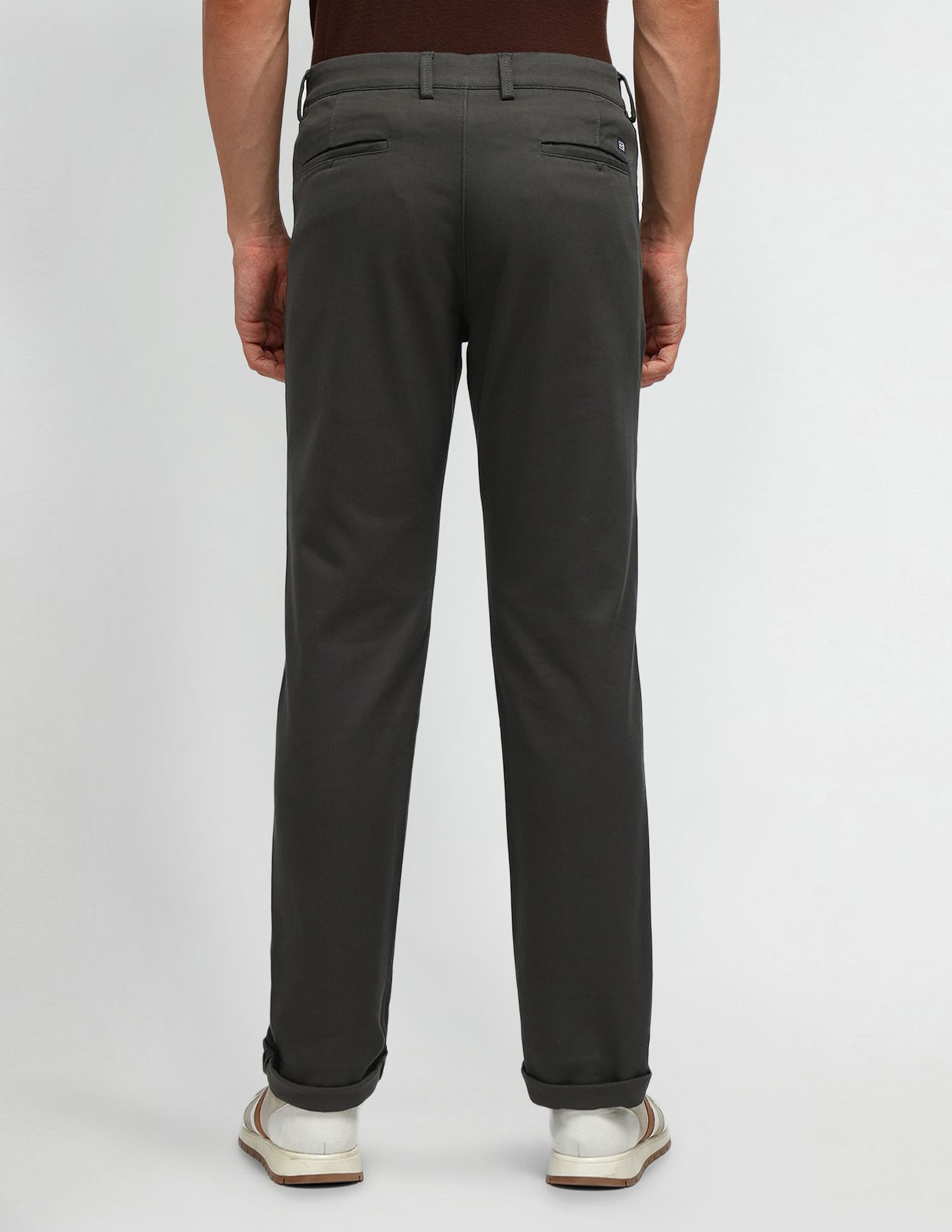 Arrow Sport Solid Dobby Slim Fit Trousers
