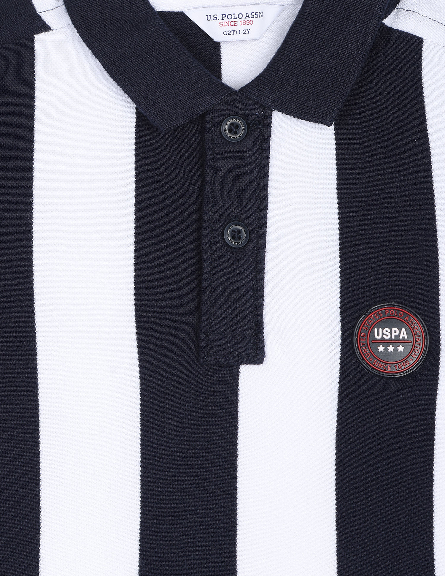 U.S. Polo Assn. Kids Vertical Stripe Cotton Polo Shirt
