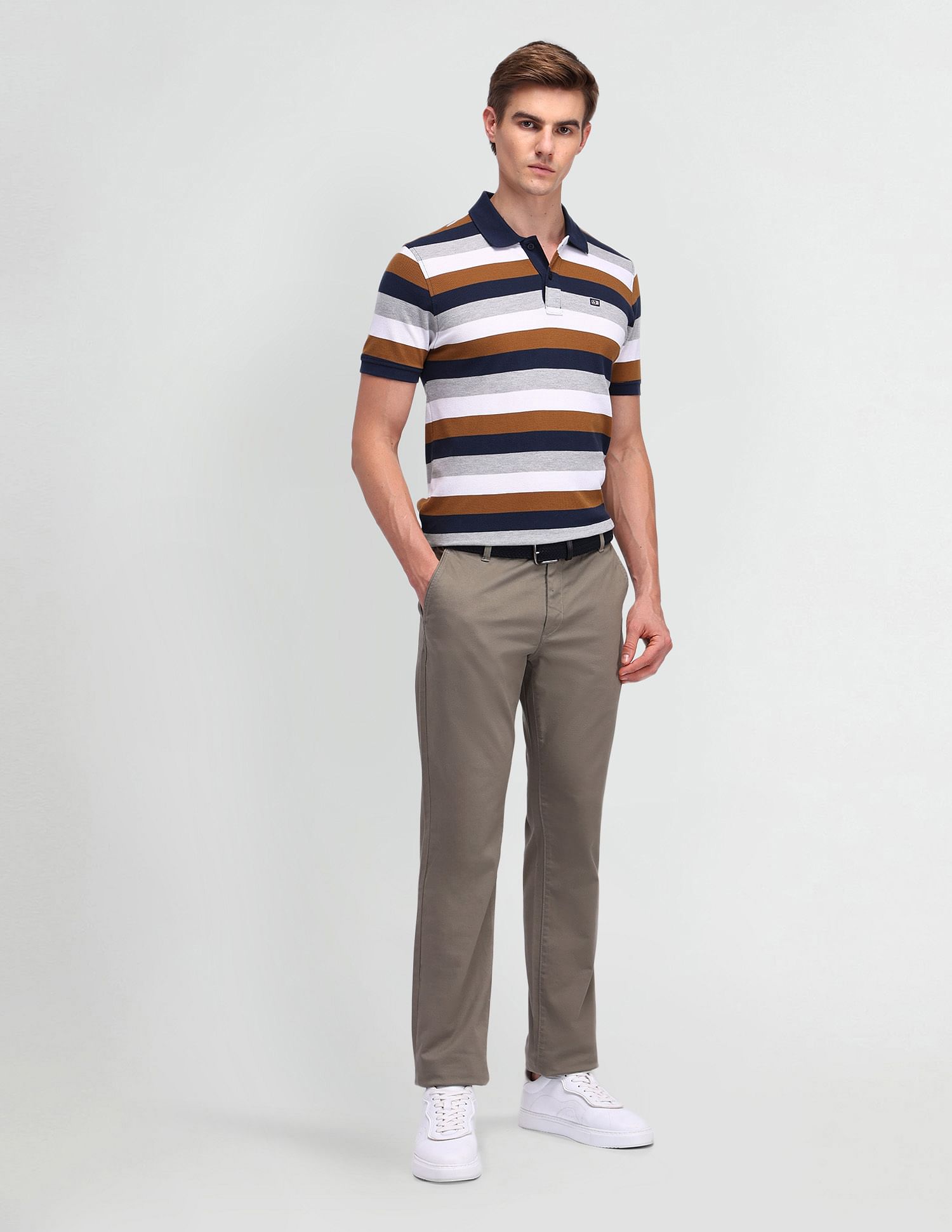Arrow Sport Horizontal Striped Regular Polo Shirt