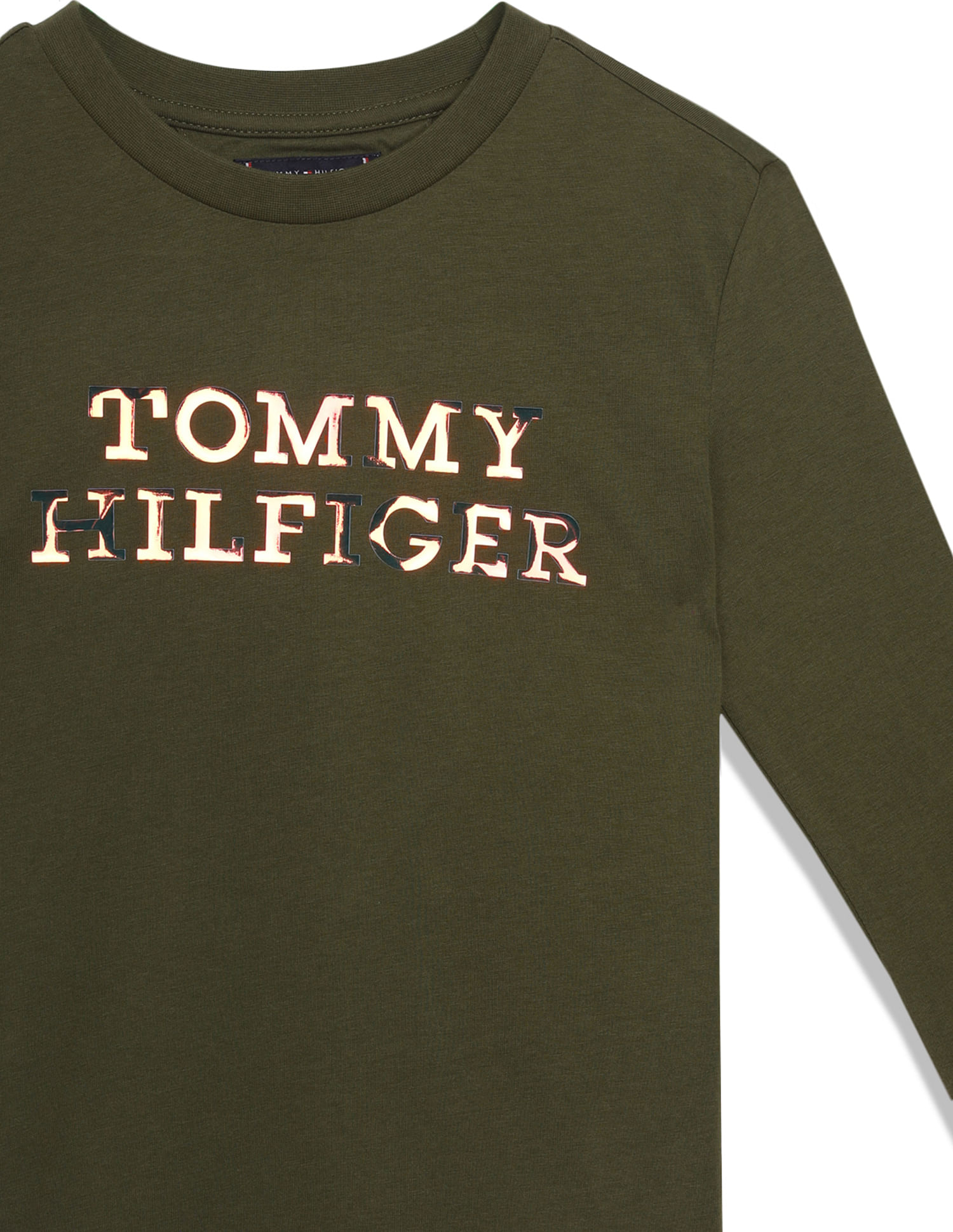 Tommy Hilfiger Kids Boys Transitional Cotton Metallic Logo T-Shirt