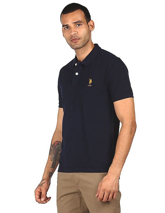 black solid polo t shirt