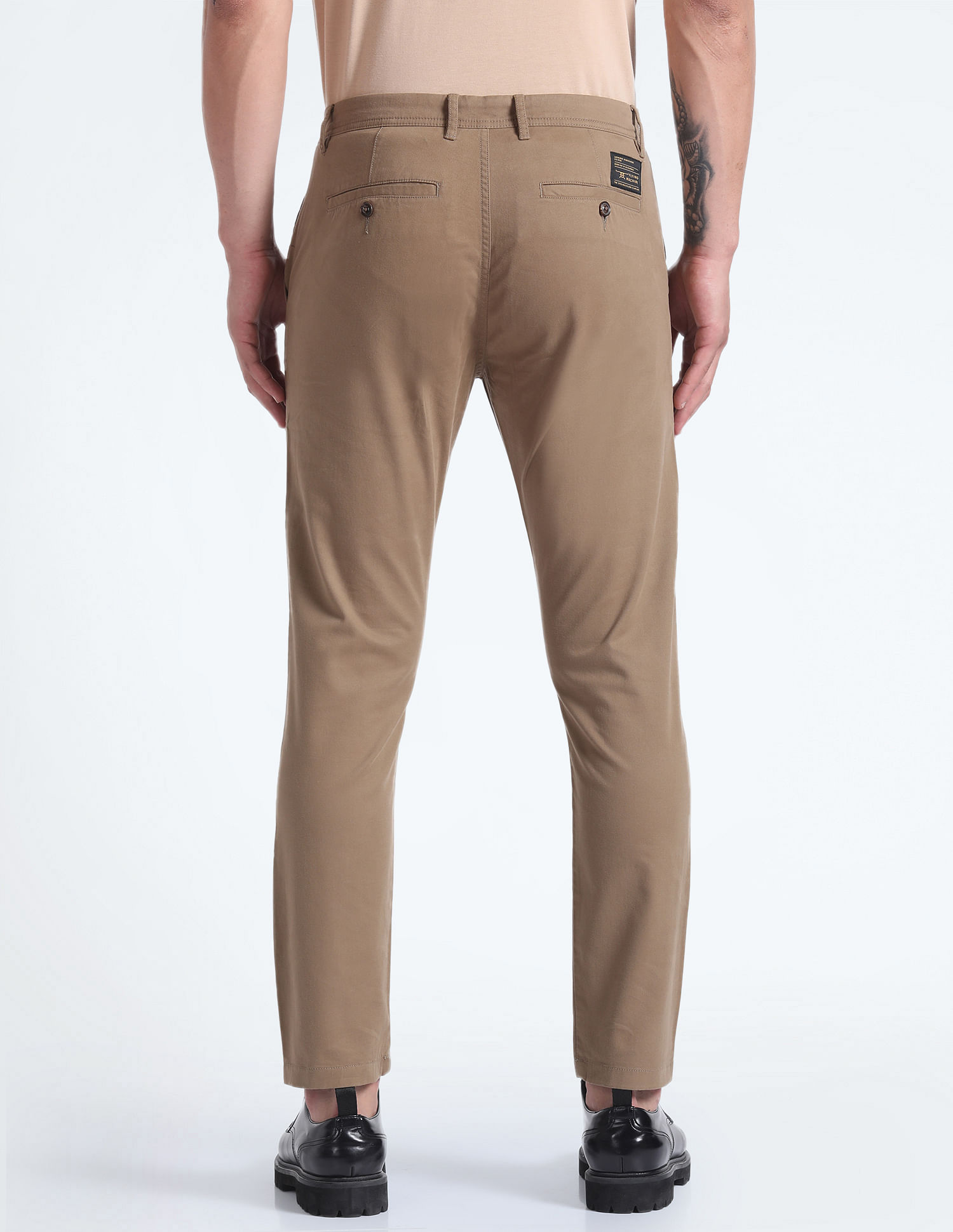 Flying Machine Slash Slim Tapered Fit Solid Trousers