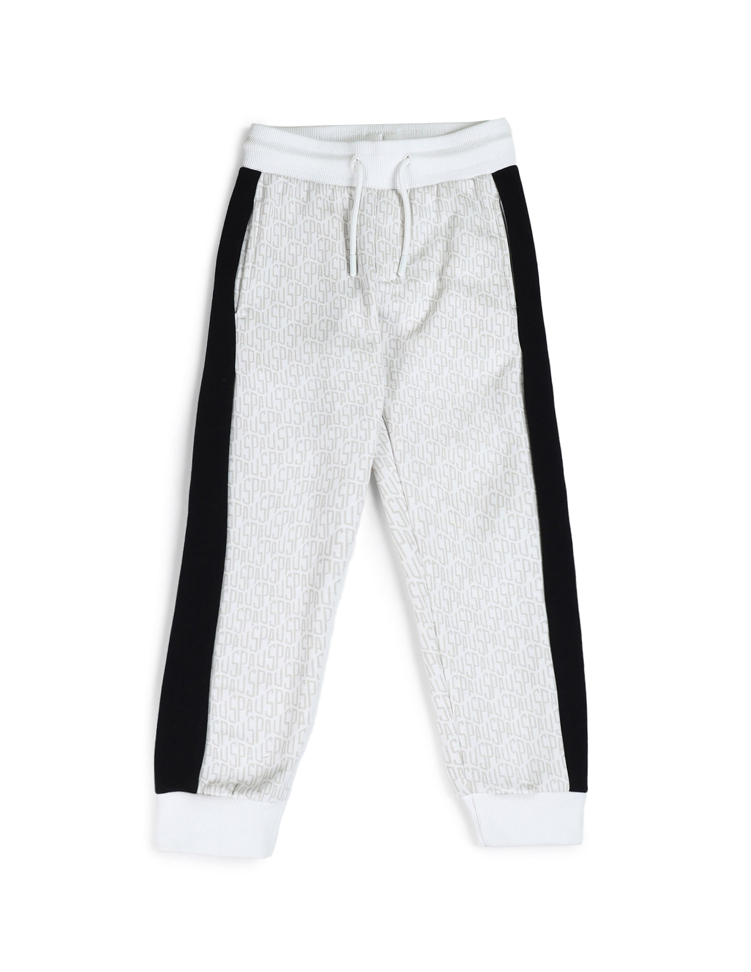 U.S. Polo Assn. Kids Boys Brand Printed Regular Fit Joggers