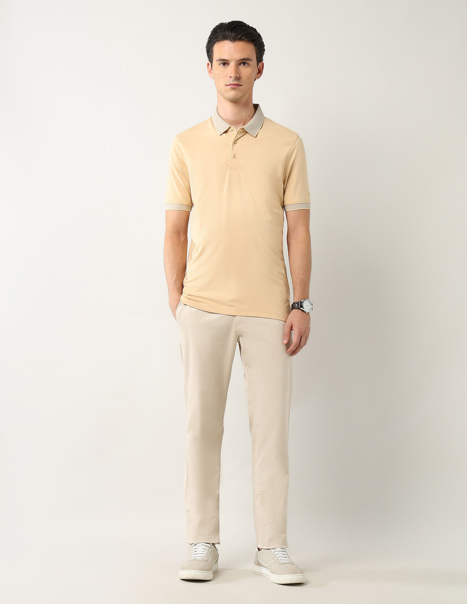 Arrow Solid Pure Cotton Polo Shirt