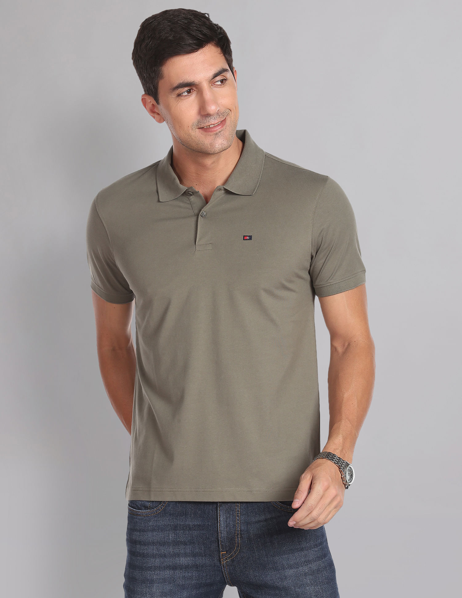 AD by Arvind Wrinkle Resistant Quick Dry Smart Polo Shirt