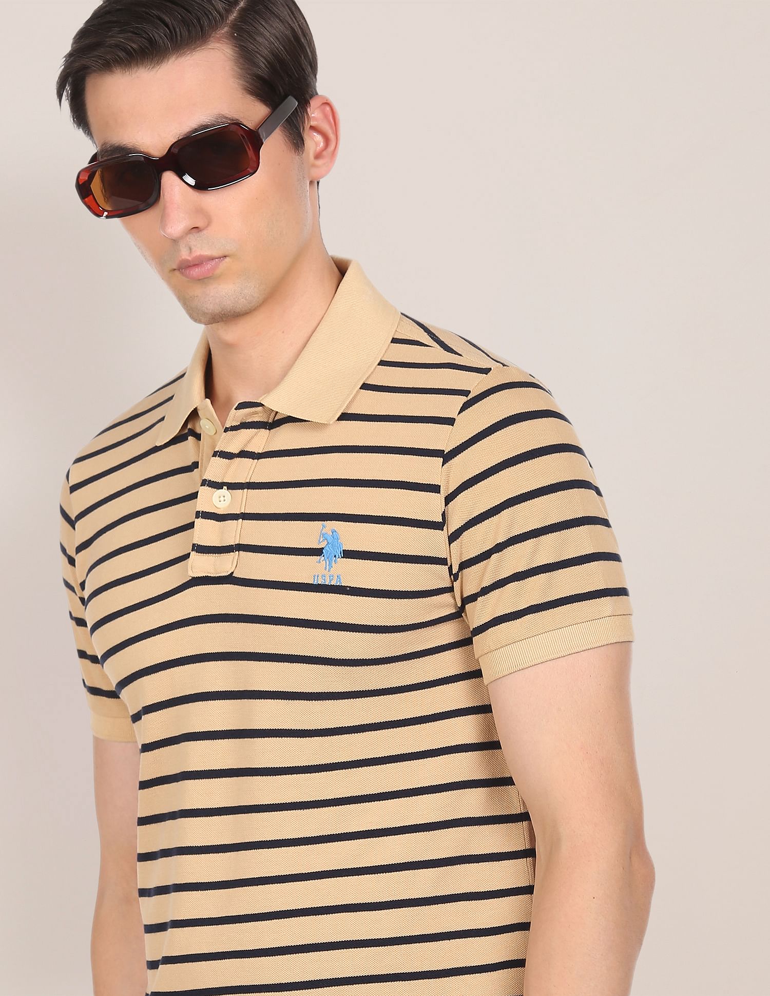 Buy U.S. Polo Assn. Ribbed Collar Cotton Polo Shirt - NNNOW.com