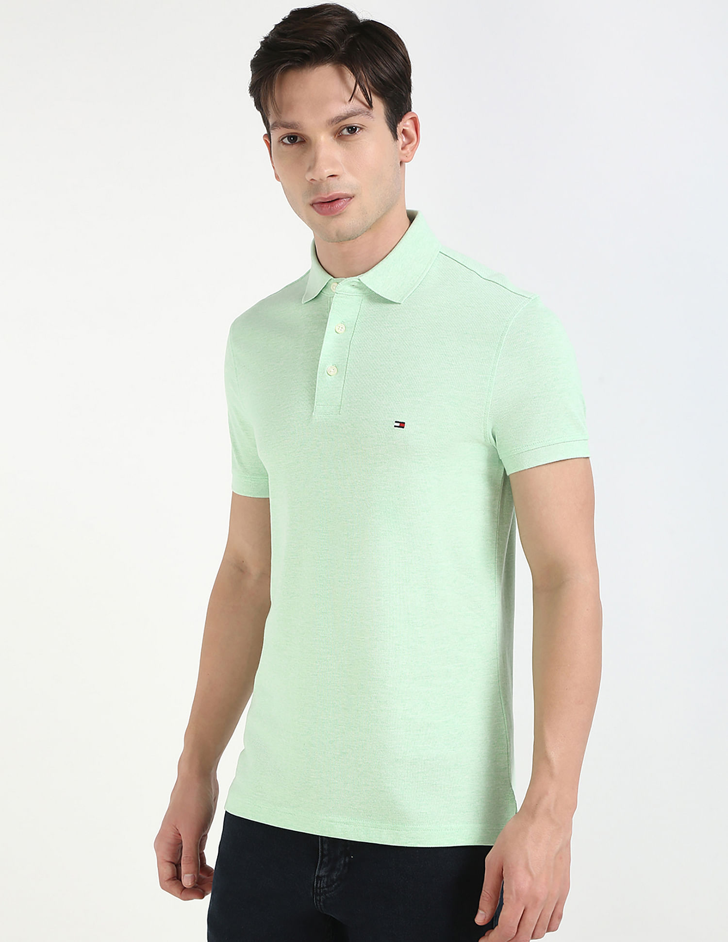 Tommy Hilfiger Solid Slim-Fit Cotton Polo Shirt
