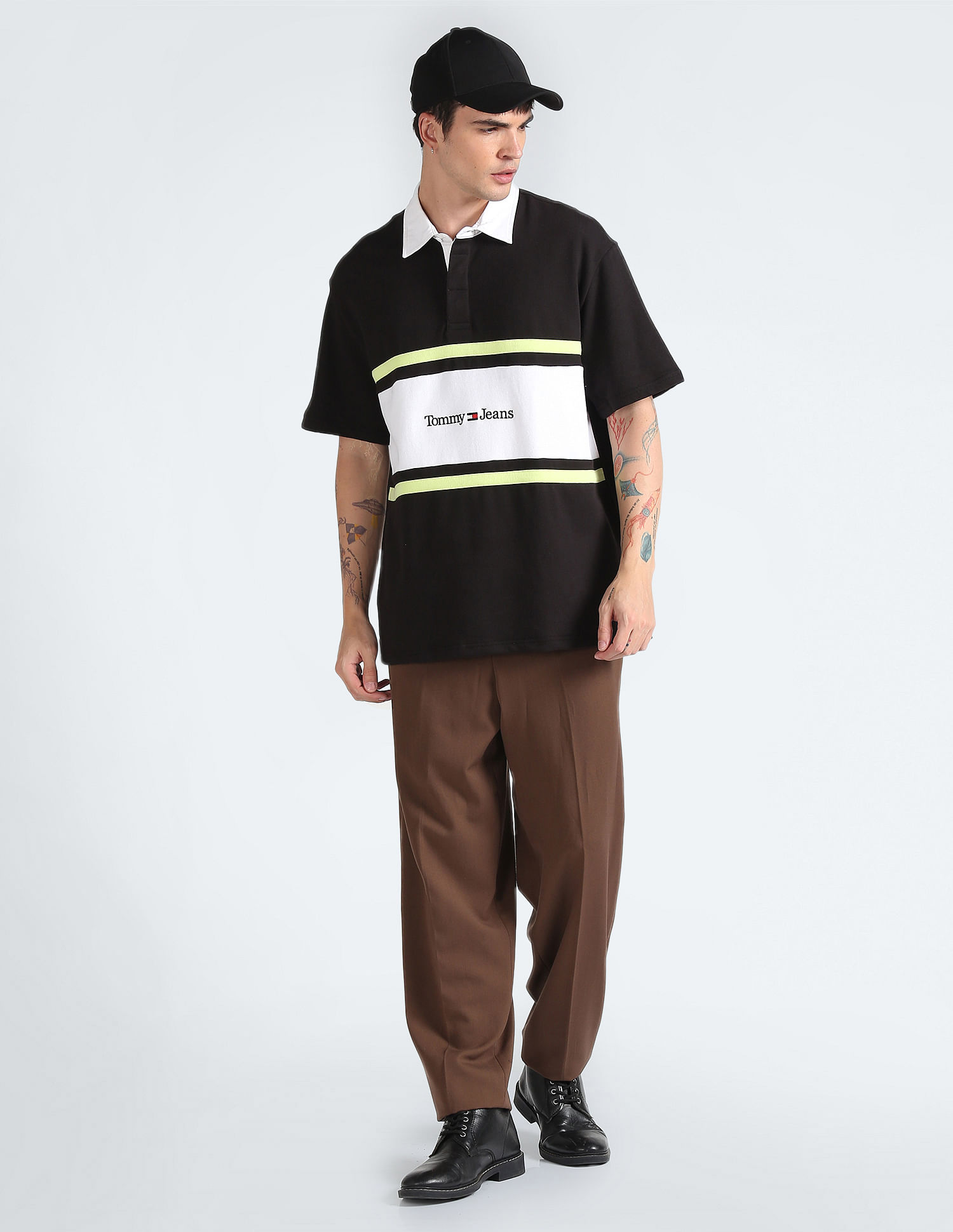 Buy Tommy Hilfiger Colour Block Linear Logo Rugby Polo Shirt