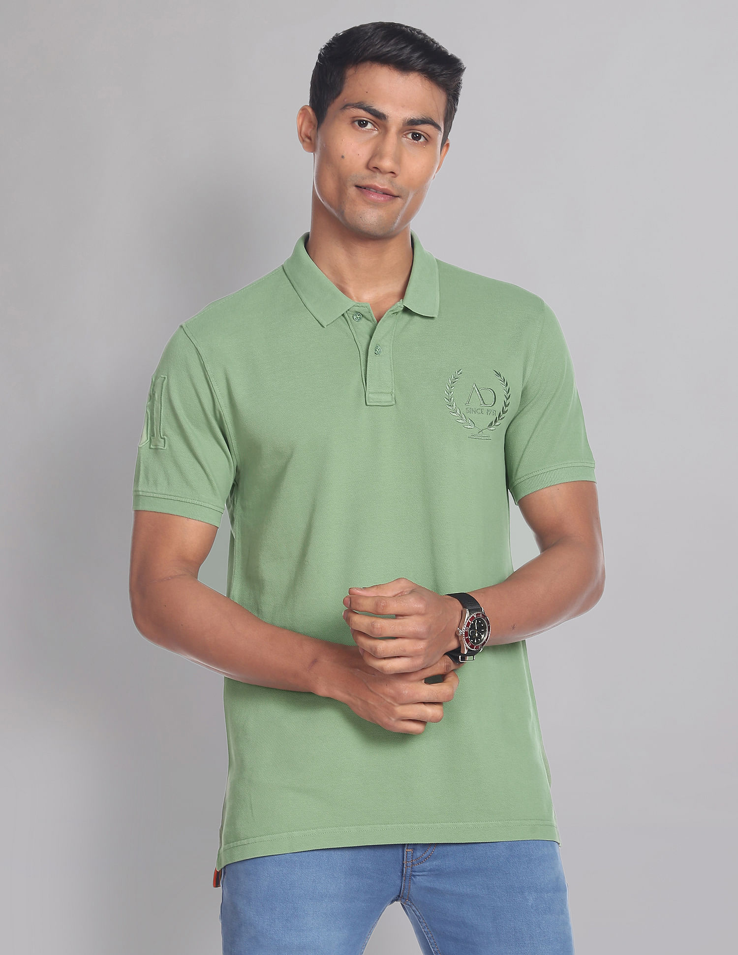 AD by Arvind Overdyed COOL-IT Profound Polo Shirt