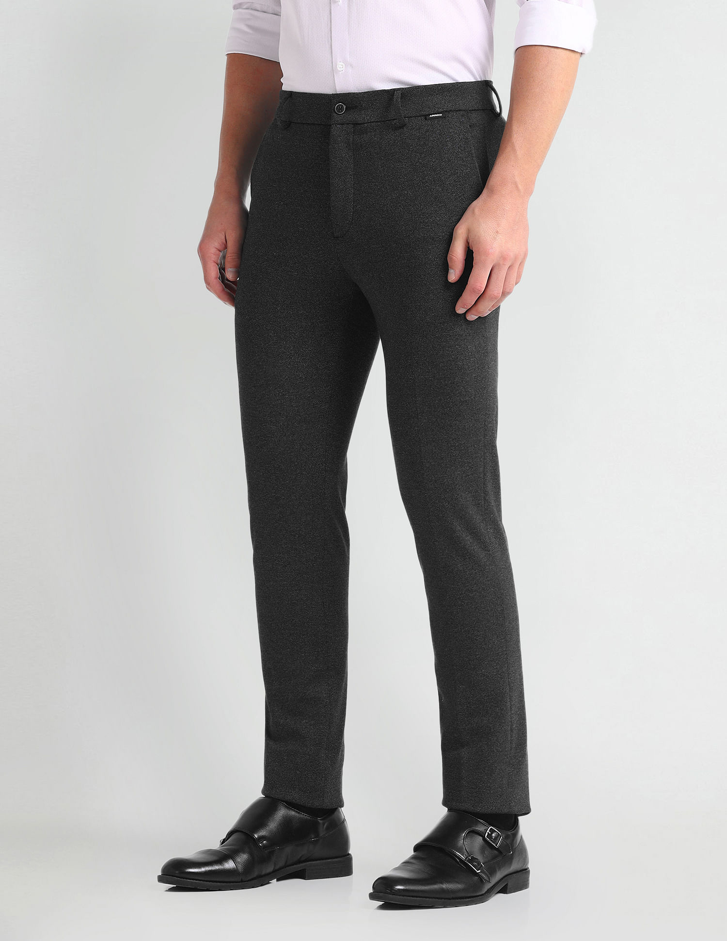 Arrow Newyork Smart Flex Heathered Trousers