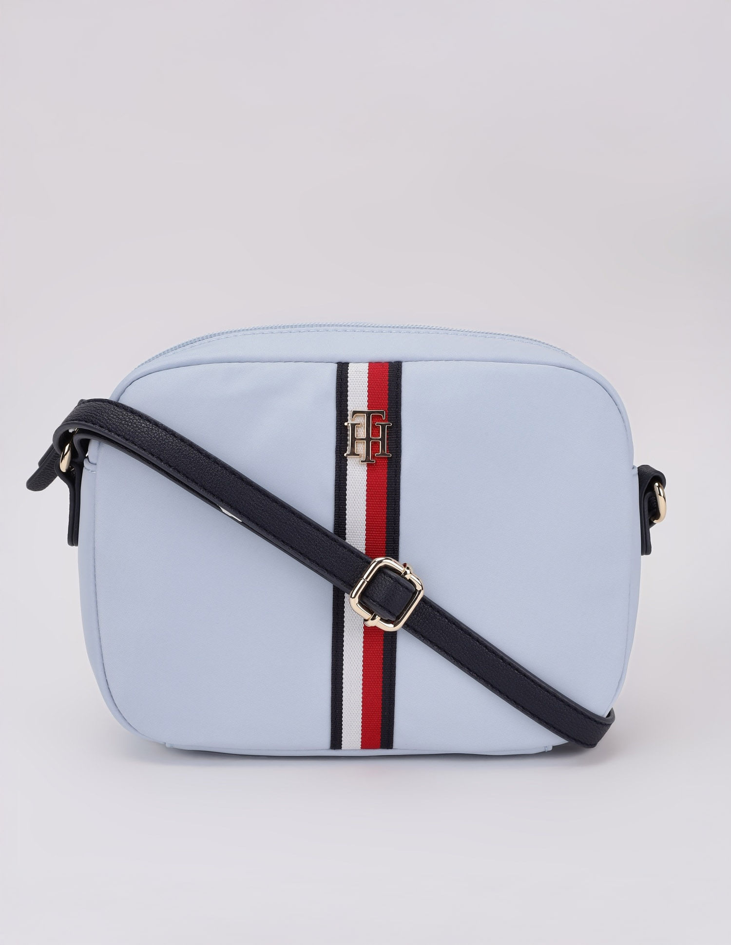 Buy Tommy Hilfiger Solid Blue Nylon Sling Bag