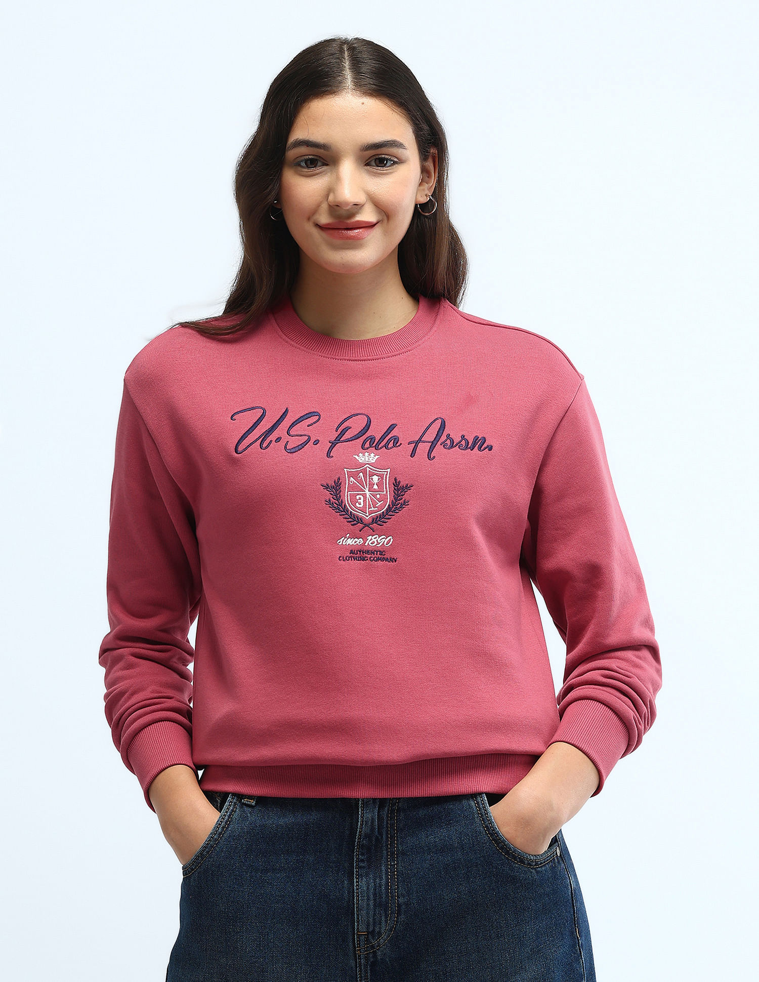 U.S. Polo Assn. Women Brand Printed Regular Fit Sweatshirt