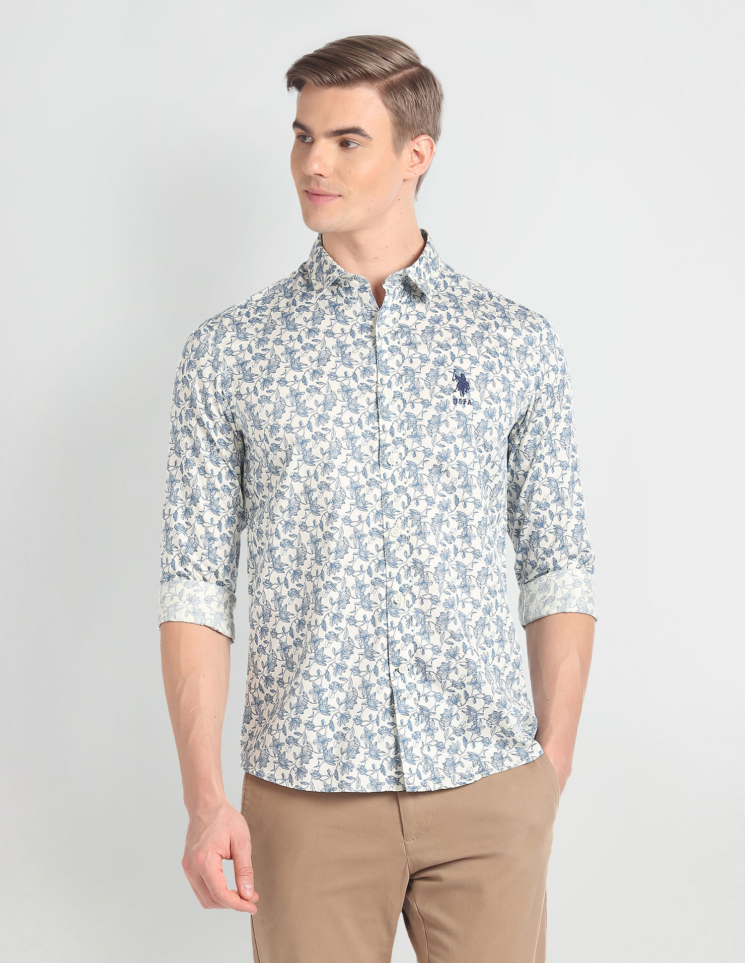 U.S. Polo Assn. Denim Co. Floral Print Slim Shirt