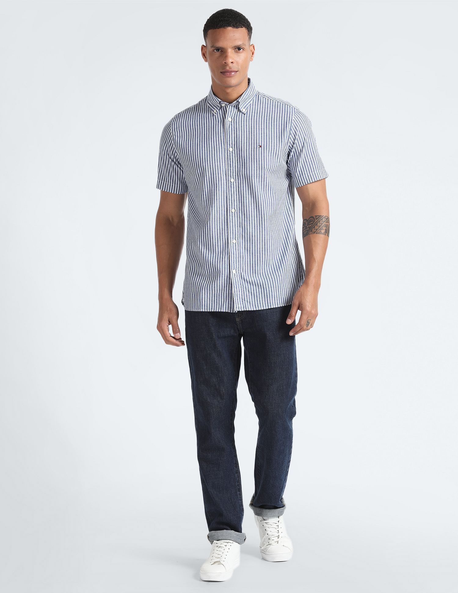 Tommy Hilfiger Classic Vertical Stripe Linen Shirt