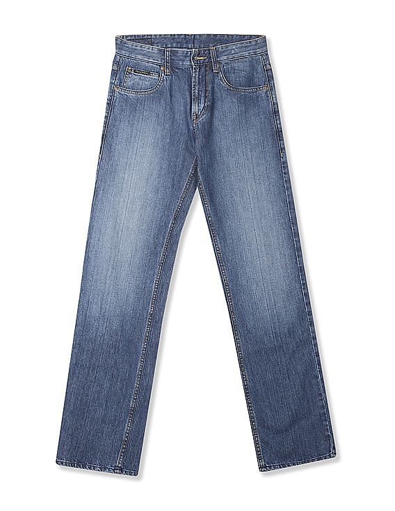 Flying Machine Bruce Regular Straight Fit Stone Wash Jeans