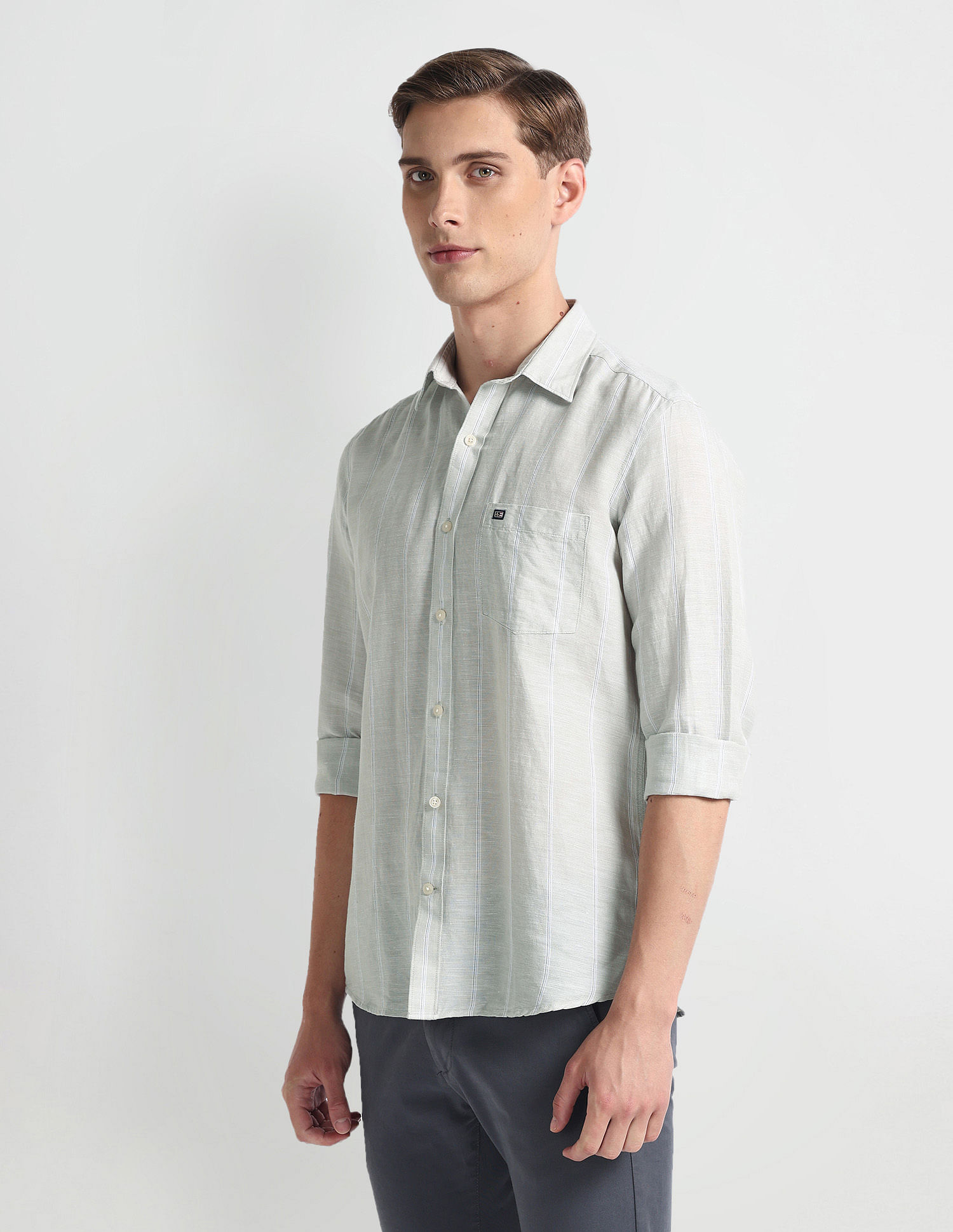 Arrow Sports Linen Slim Fit Shirt